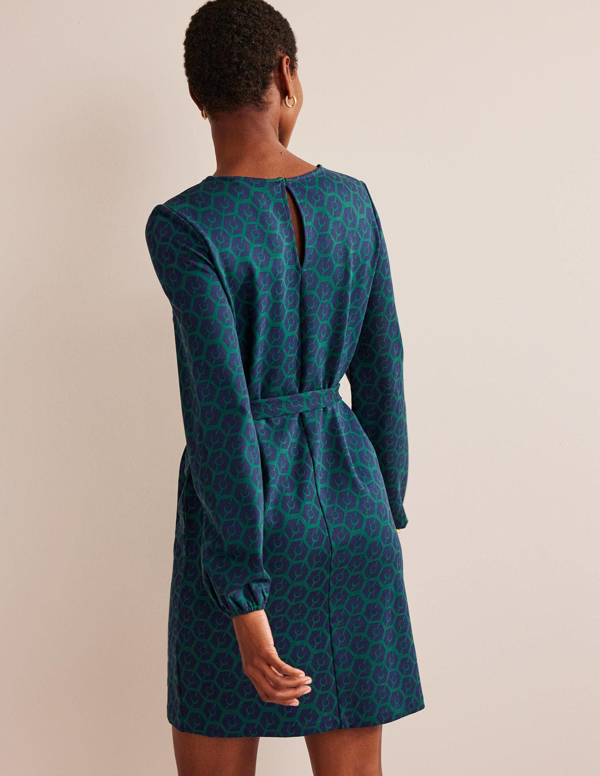 Violet Ponte Shift Dress-Emerald Night, Reverie-3