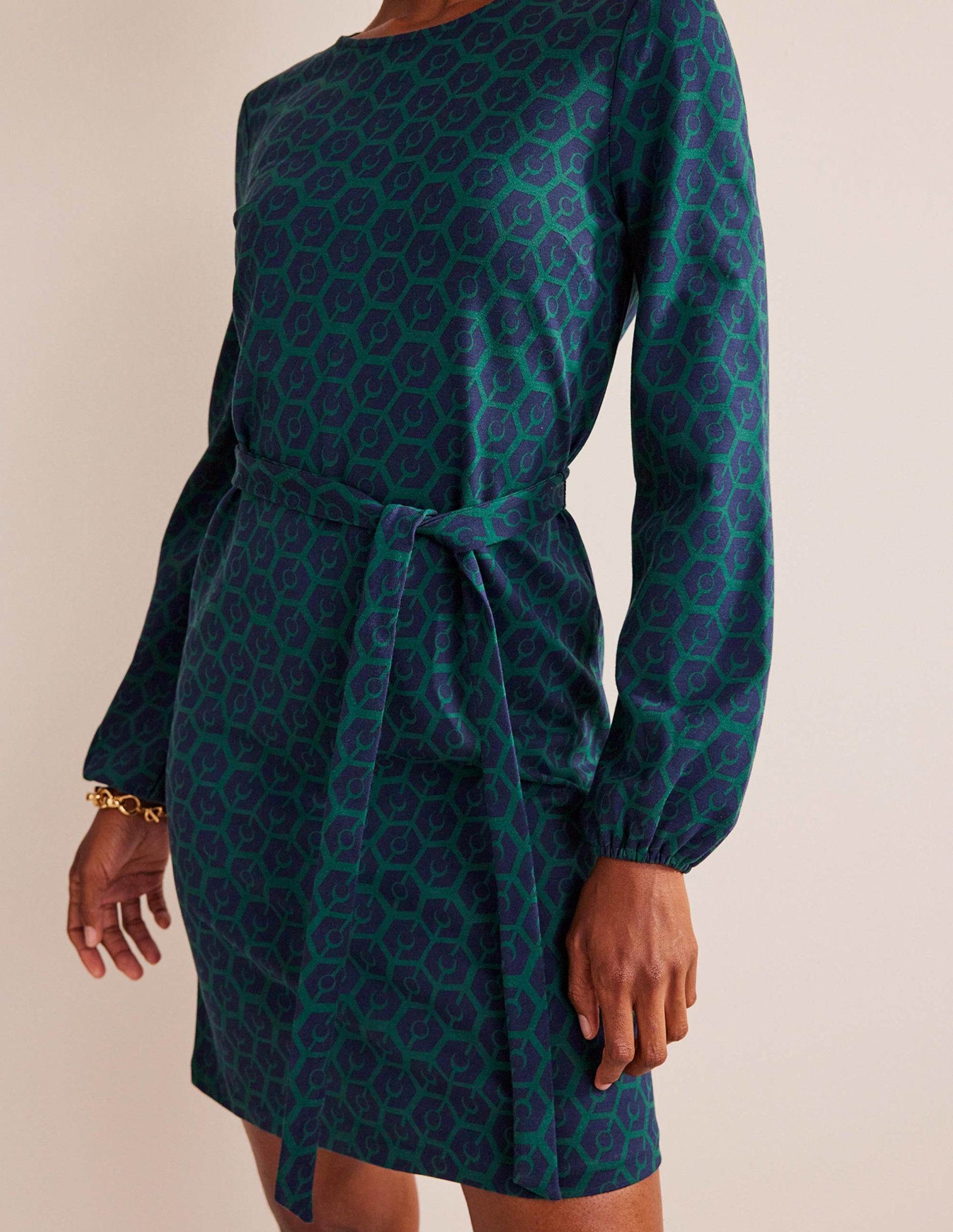 Violet Ponte Shift Dress-Emerald Night, Reverie-4