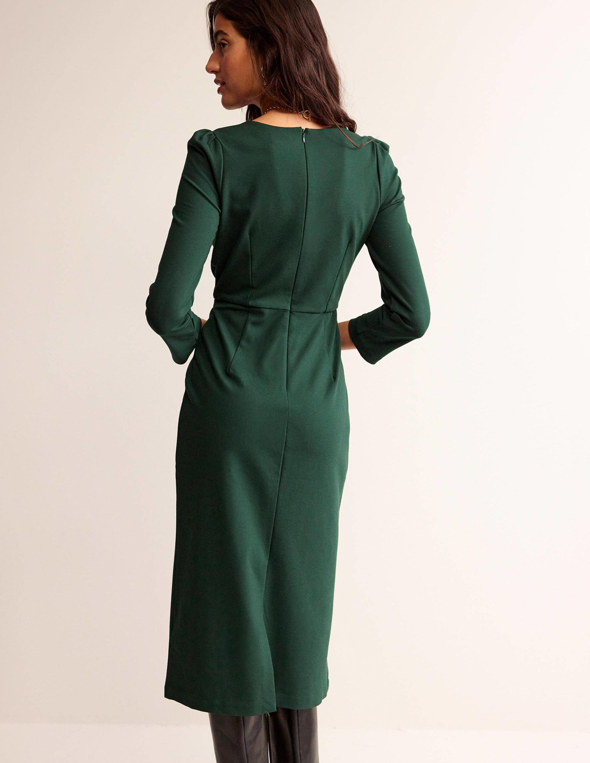 Bethany Ponte Midi Dress-Chatsworth Green-3