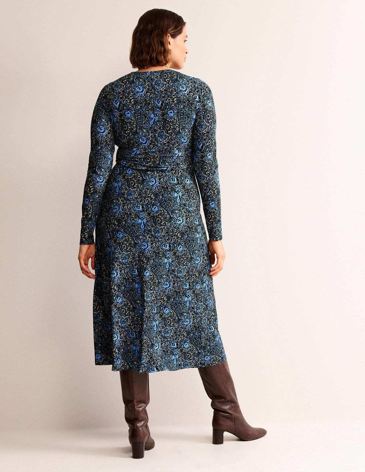 Elodie Empire Midi Dress-Emerald Night, Botanic Terrace-8