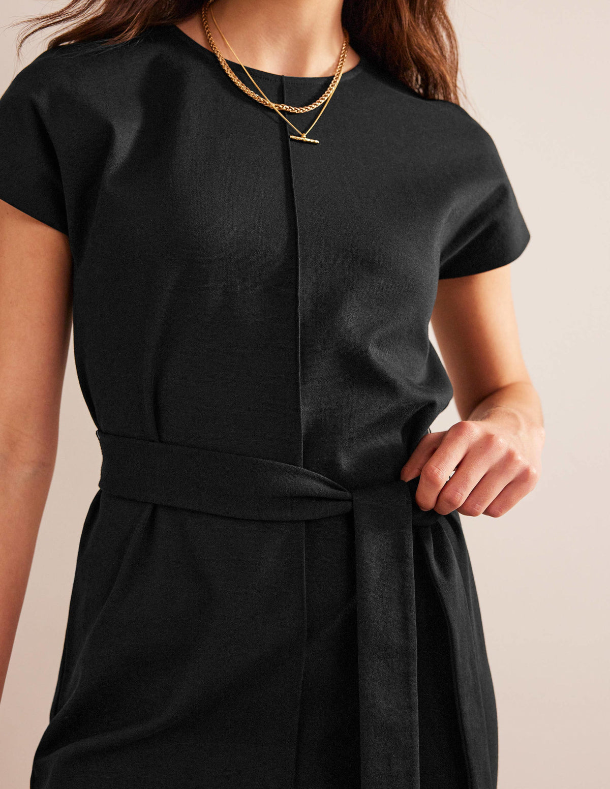 Tara Ponte T-Shirt Dress-Black - Image 2