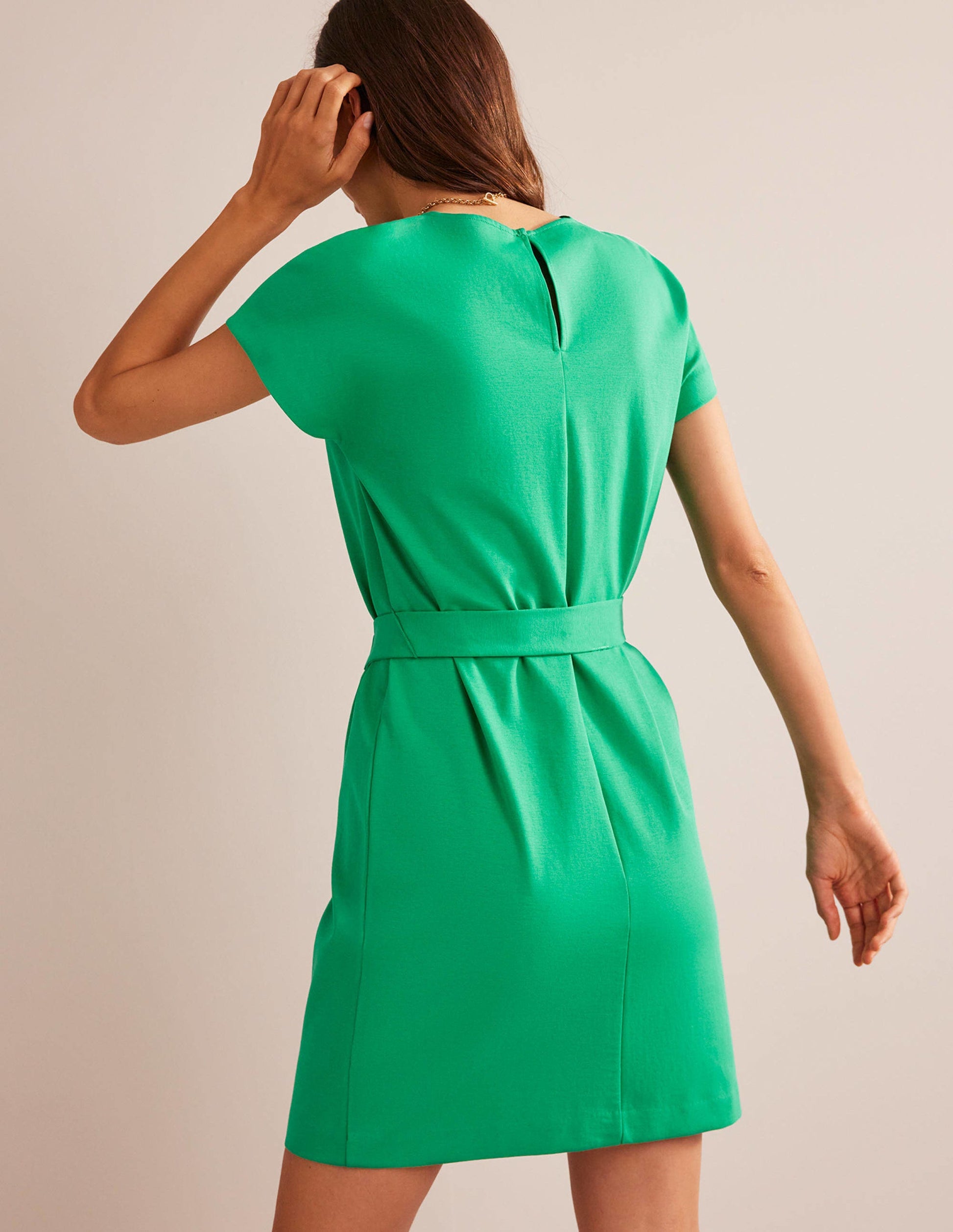 Tara Ponte T-Shirt Dress-Meadow Green-3