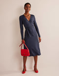 Nina Jersey Midi Dress-Navy
