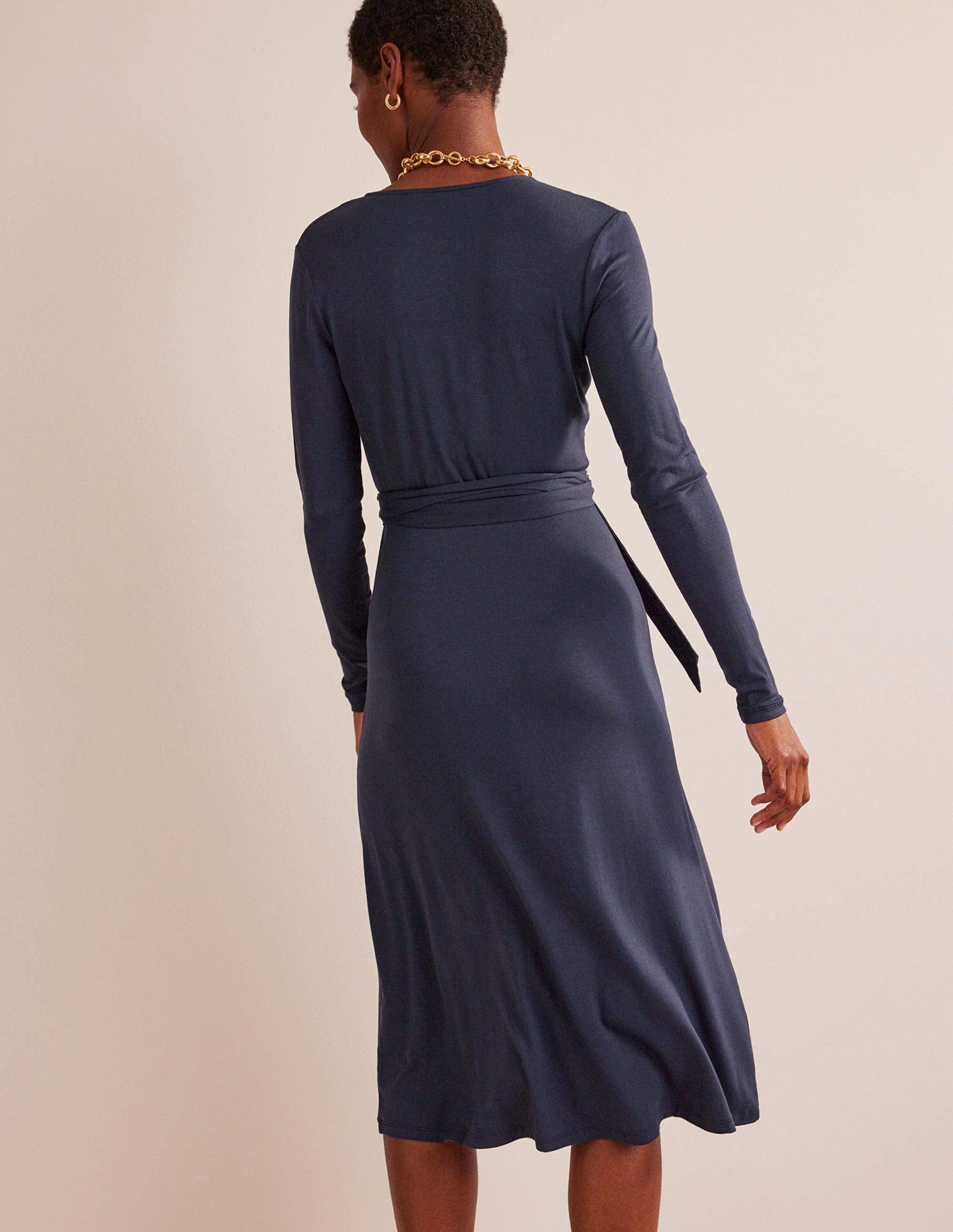 Nina Jersey Midi Dress-Navy - Image 3