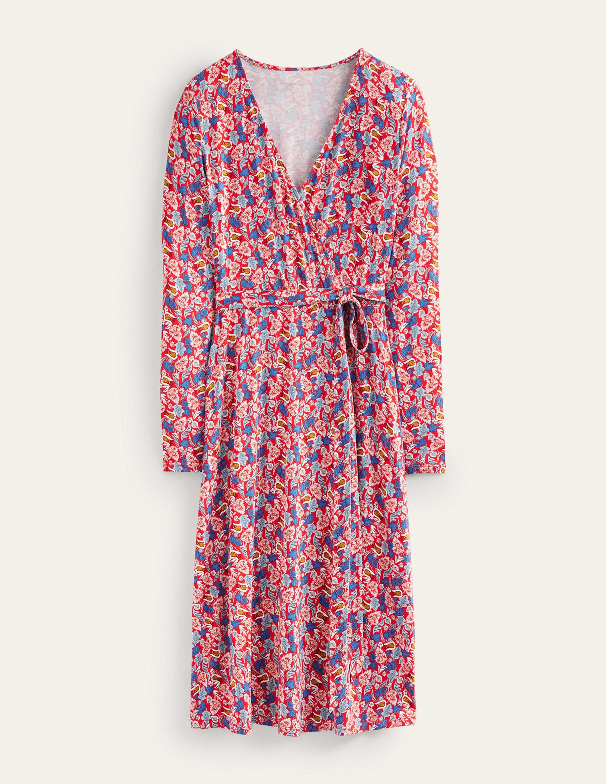 Nina Jersey Midi Dress-Hot Pepper, Tulip Bloom-10