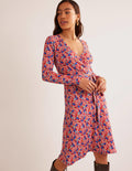 Nina Jersey Midi Dress-Hot Pepper, Tulip Bloom