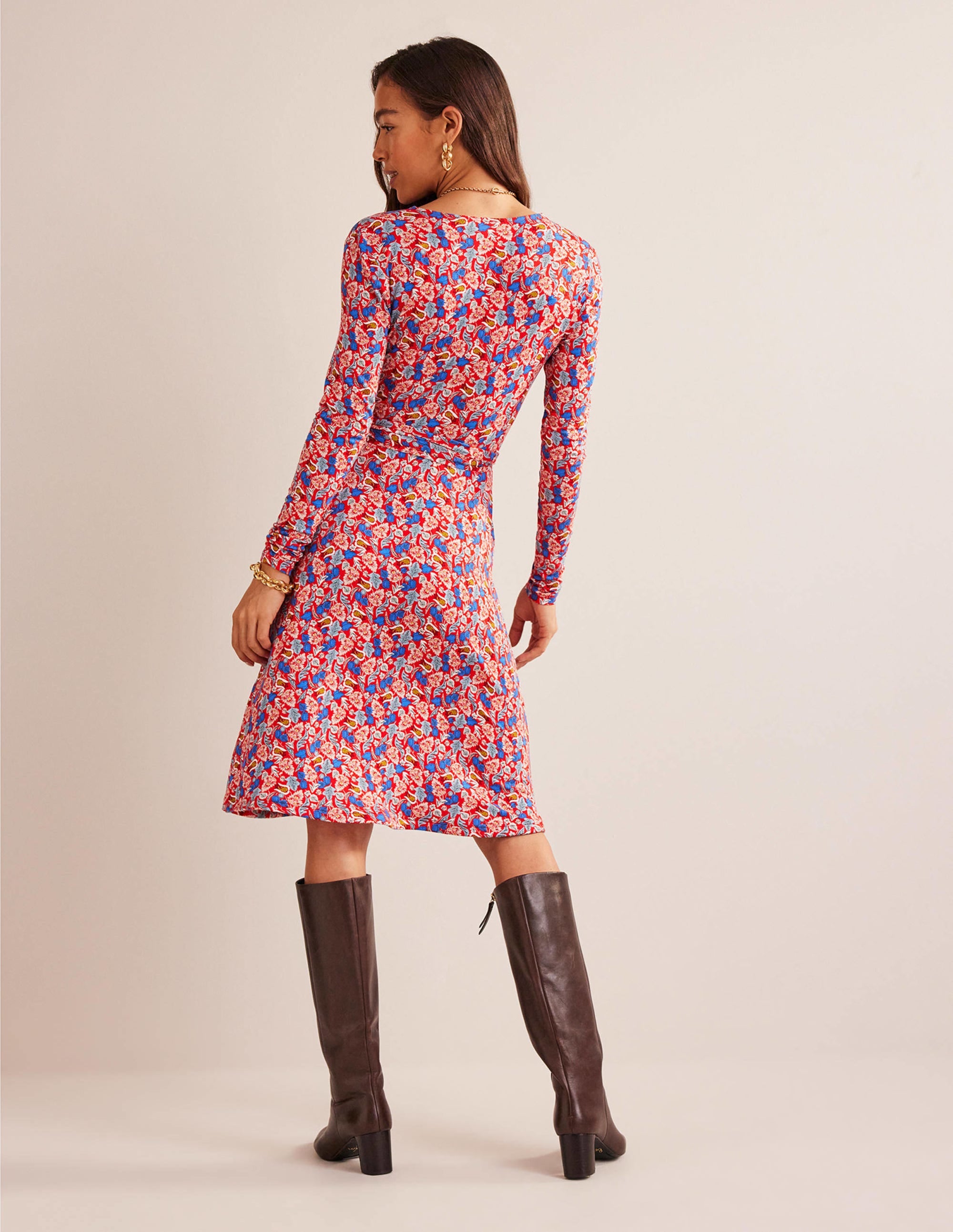 Nina Jersey Midi Dress-Hot Pepper, Tulip Bloom - Image 6