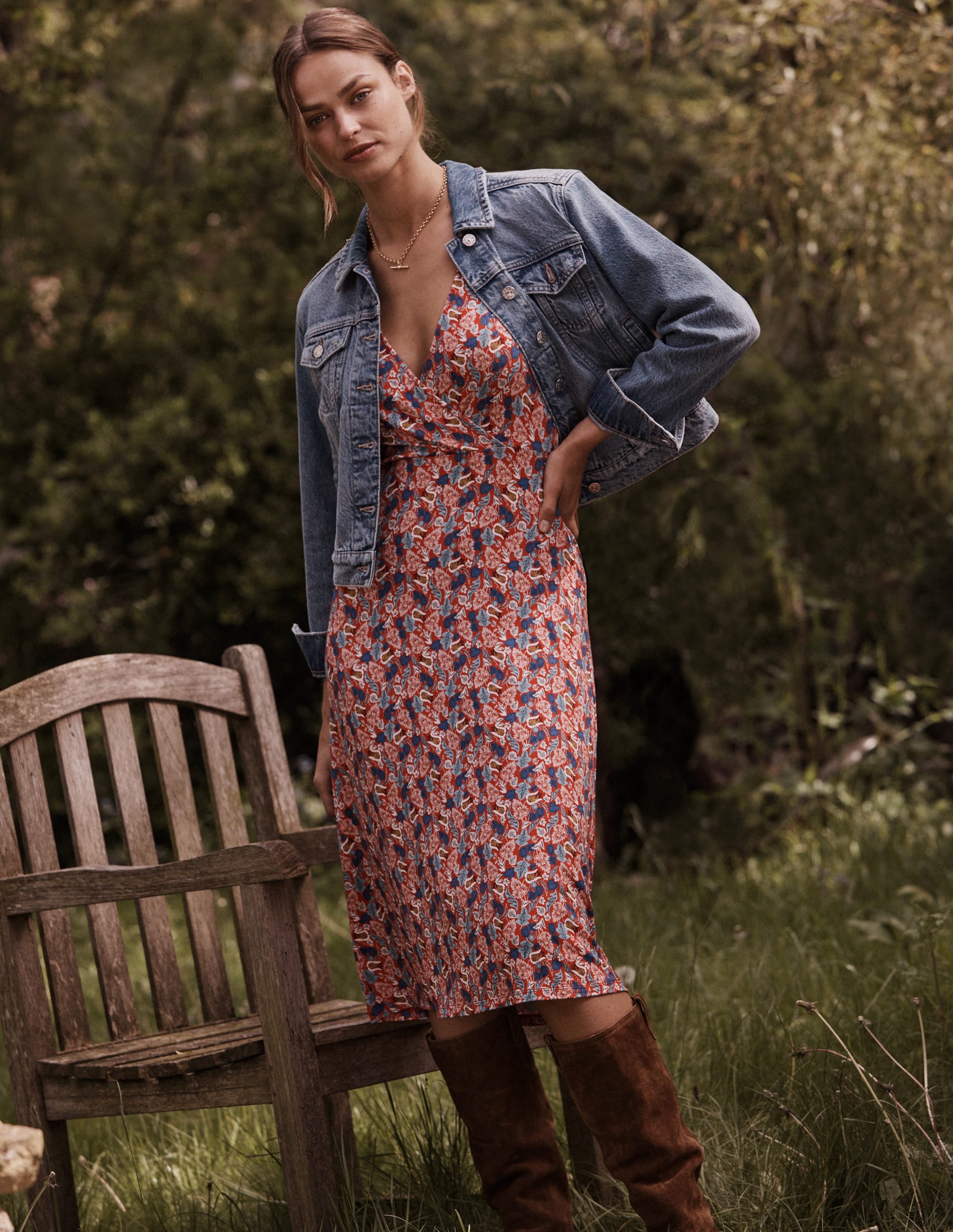 Nina Jersey Midi Dress-Hot Pepper, Tulip Bloom - Image 9