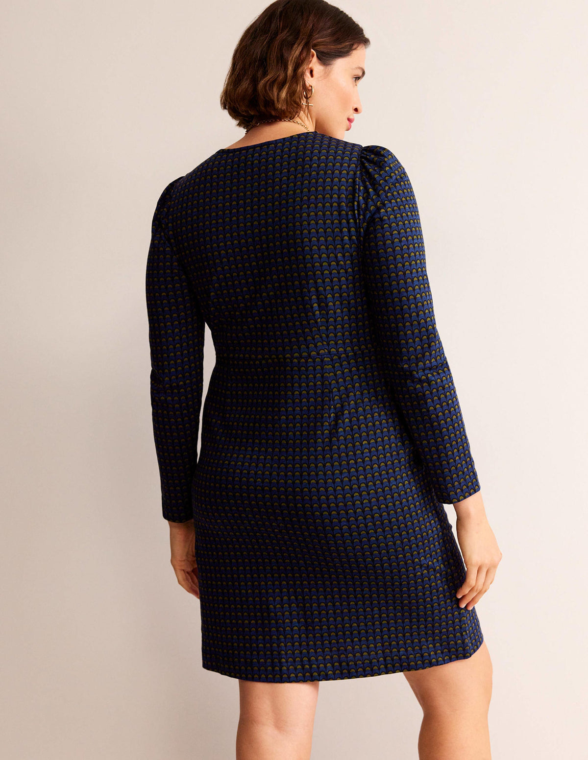 Penelope Jersey Dress-Sapphire Blue, Geo Charm-6