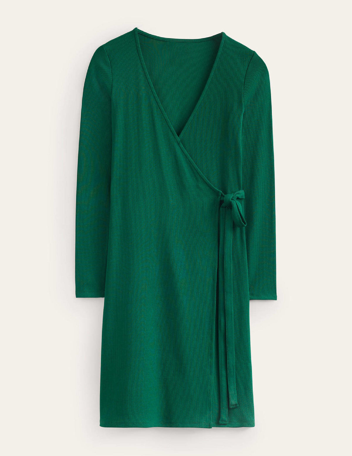 Ribbed-Jersey Wrap Dress-Emerald Night-7