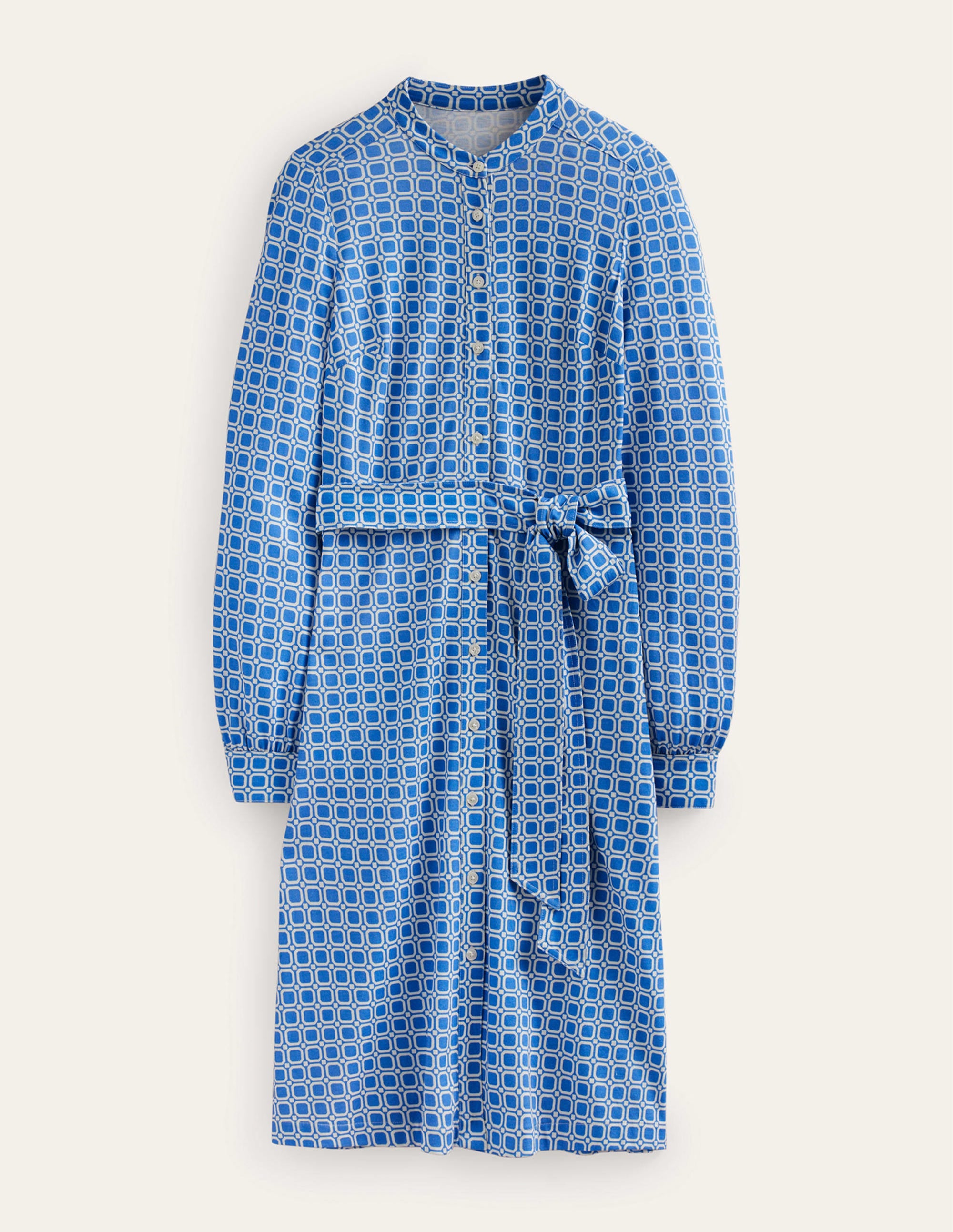 Julia Jersey Shirt Dress-Cyan, Block Cube - Image 7