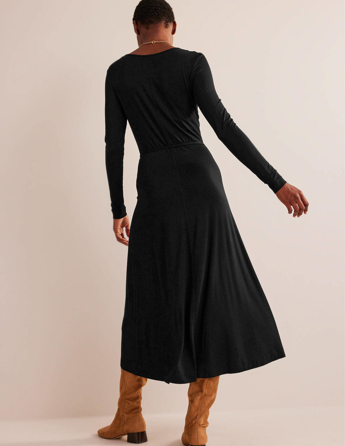 Lucy Jersey Midi Dress-Black-3