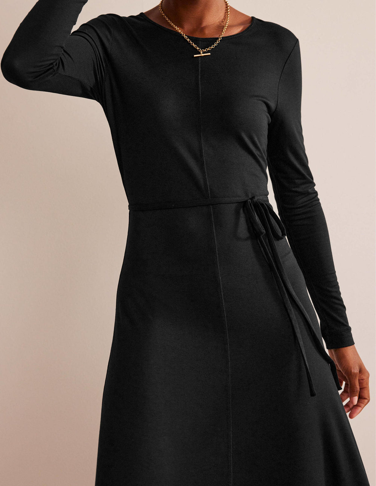 Lucy Jersey Midi Dress-Black-4