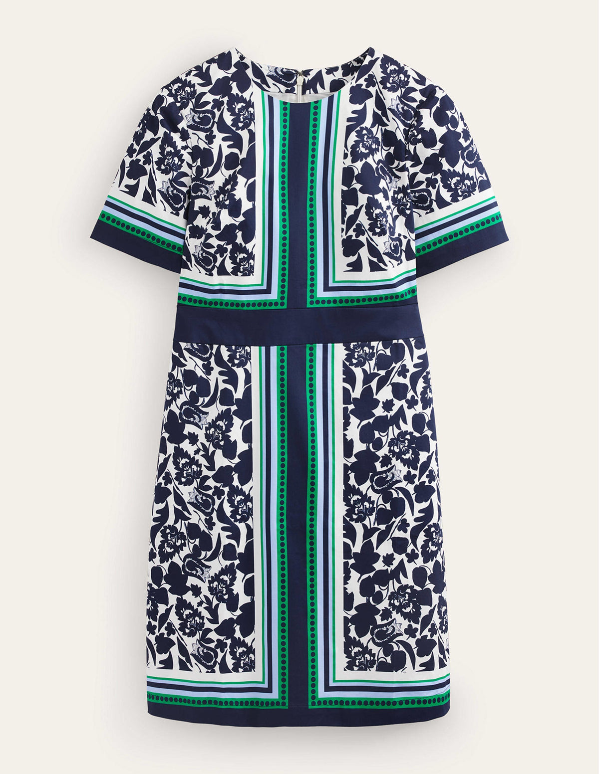 Alexa Cotton Shift Dress-Navy, Tulip Bloom - Image 5