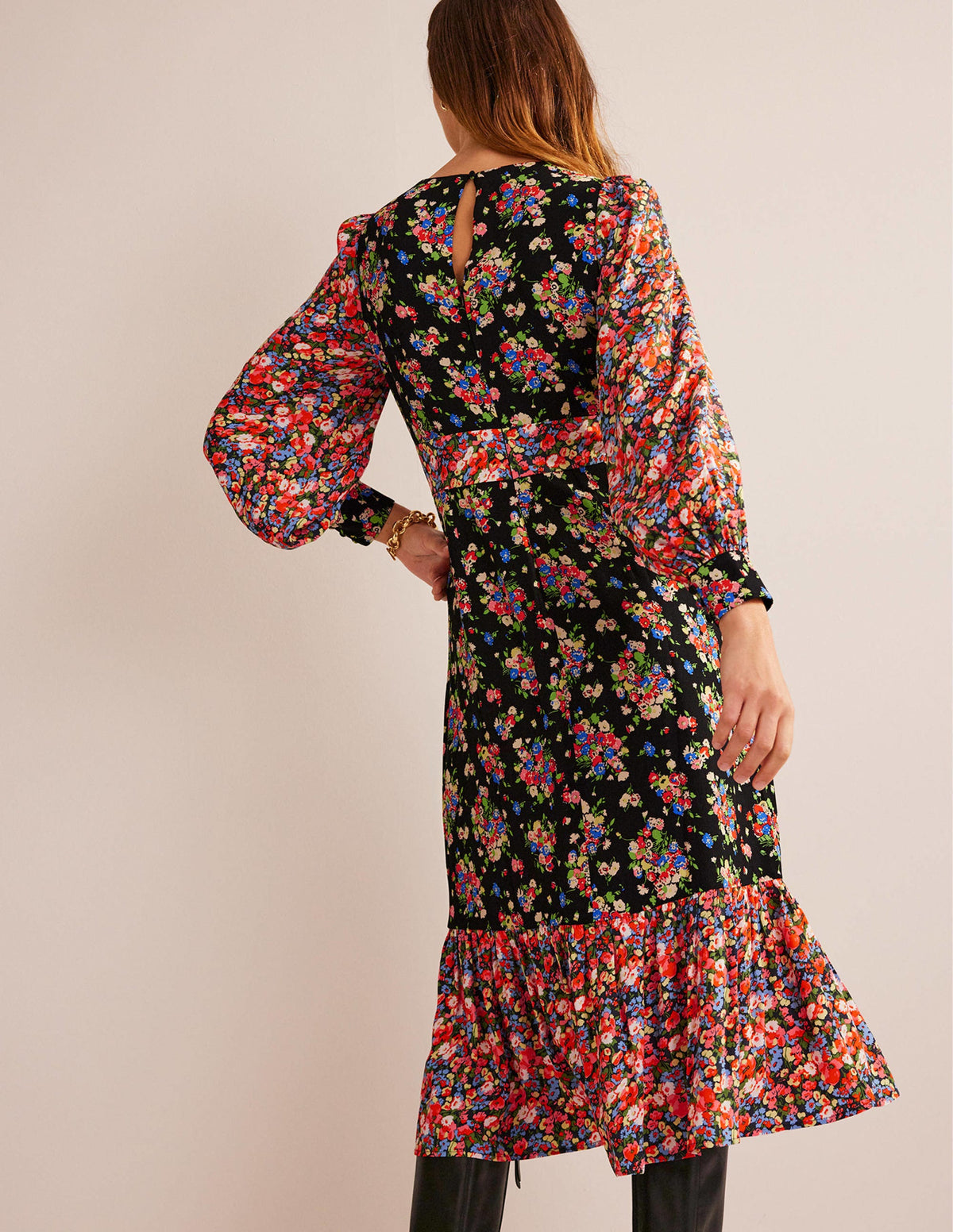 Ruby Remix Contrasting Dress-Black, Wild Cluster - Image 3
