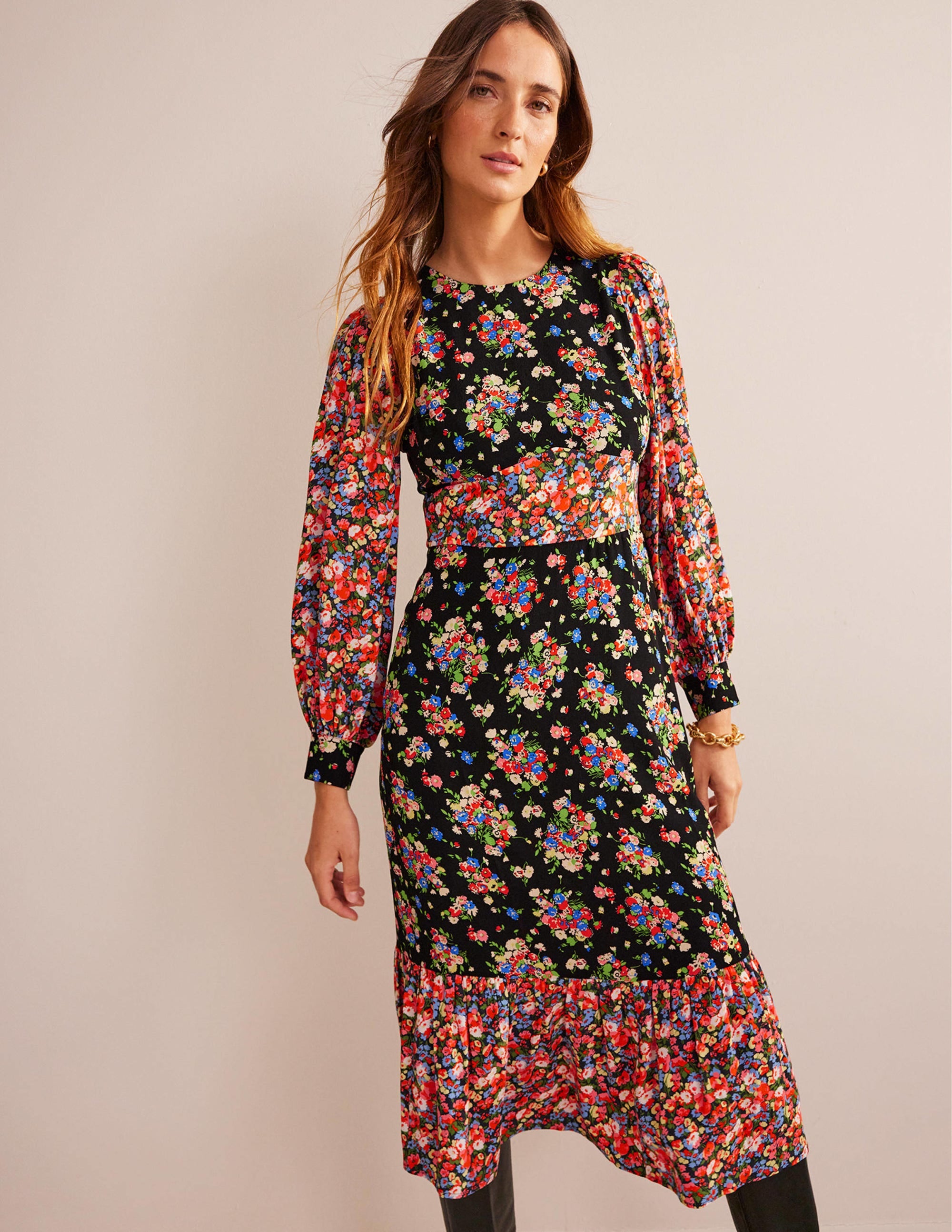 Ruby Remix Contrasting Dress-Black, Wild Cluster - Image 4