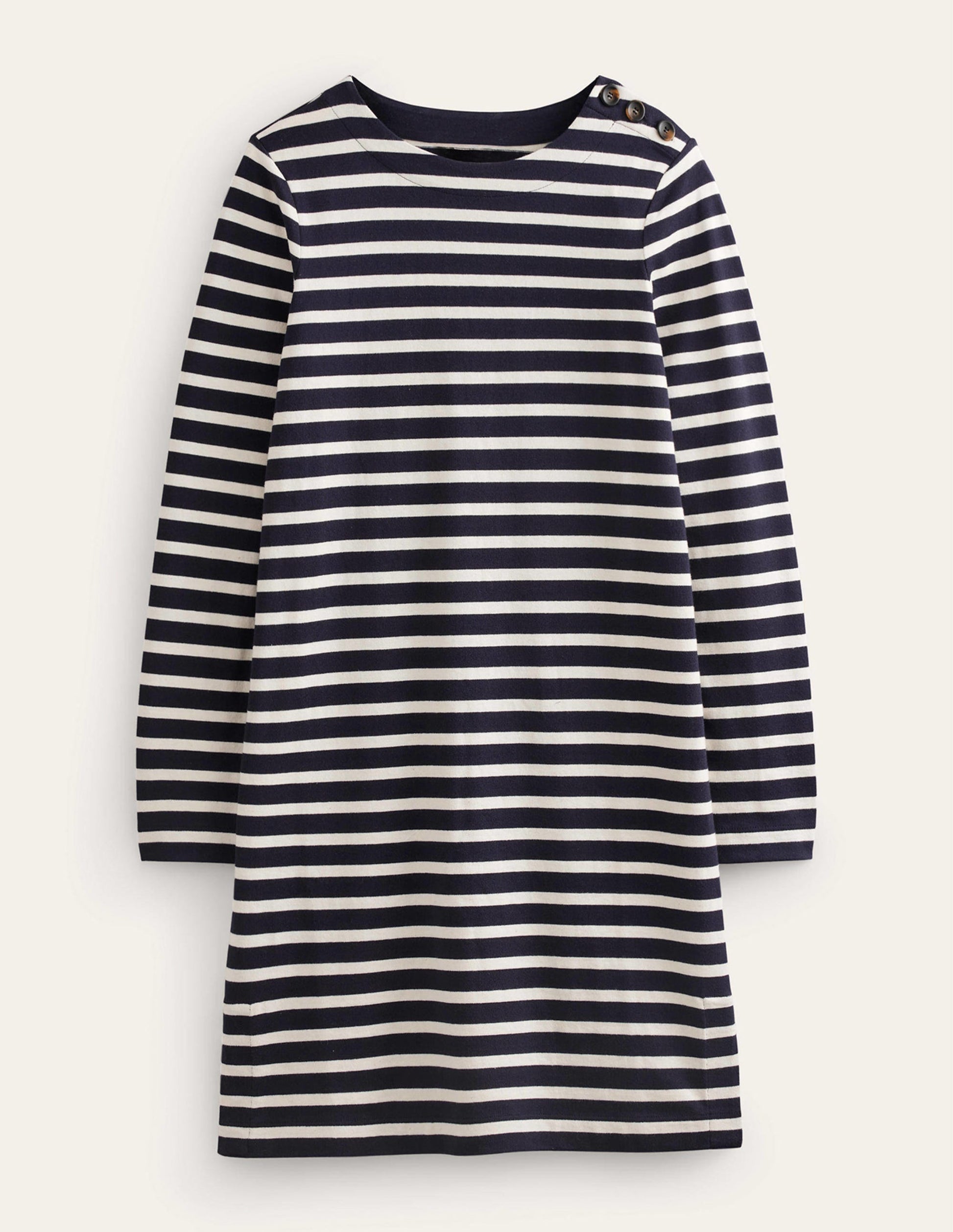 Sophie Breton Jersey Dress-Navy, Ivory Stripe-5