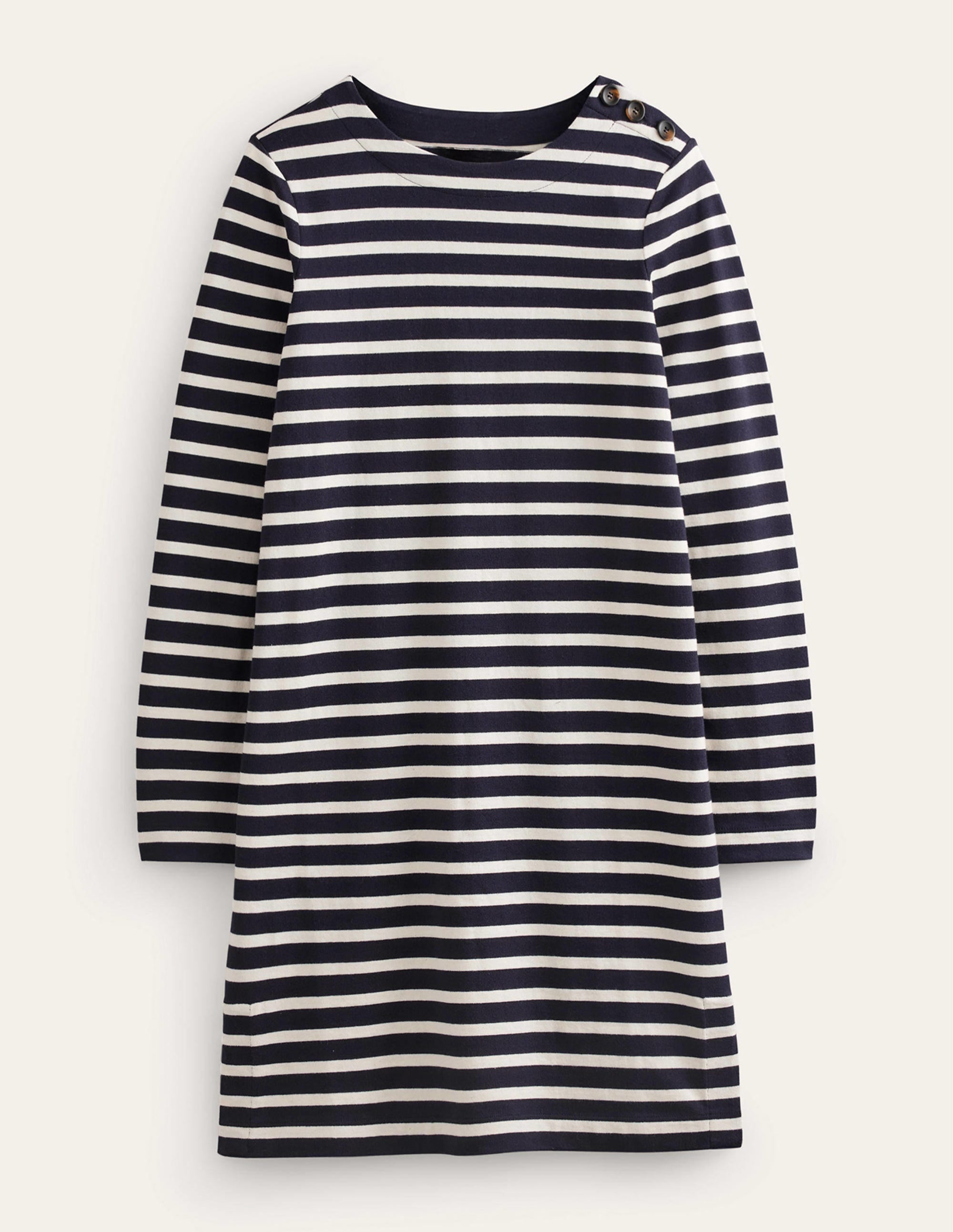 Sophie Breton Jersey Dress-Navy, Ivory Stripe - Image 5