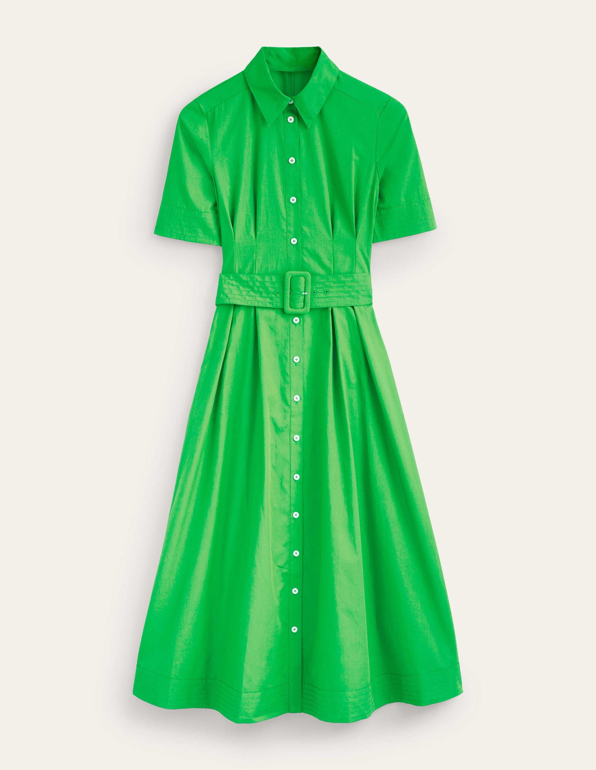 Pippa Midi Shirt Dress-Bright Green-6