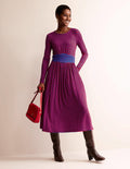 Thea Long Sleeve Midi Dress-Brilliant Red, Geo Charm