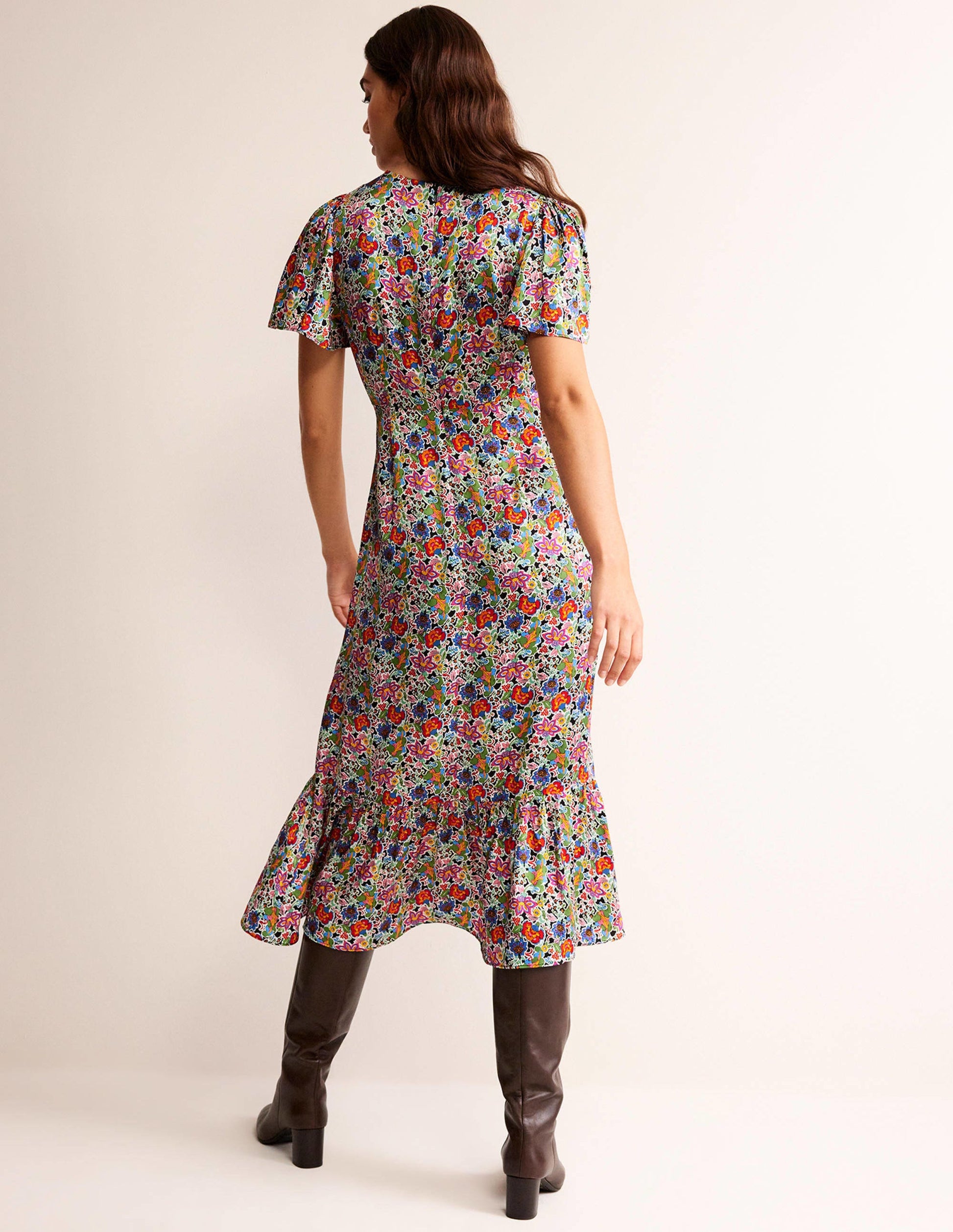 Tiered Flutter Tea Dress-Multi, Carnation Garden-3