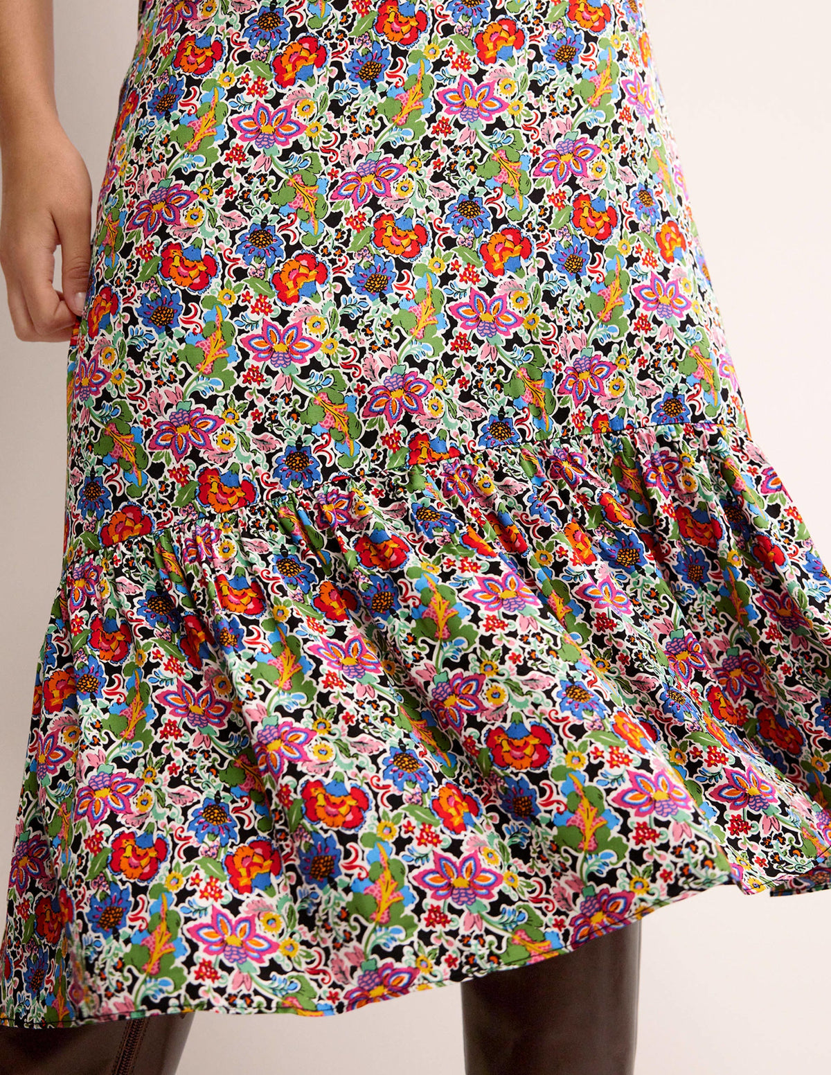 Tiered Flutter Tea Dress-Multi, Carnation Garden-5