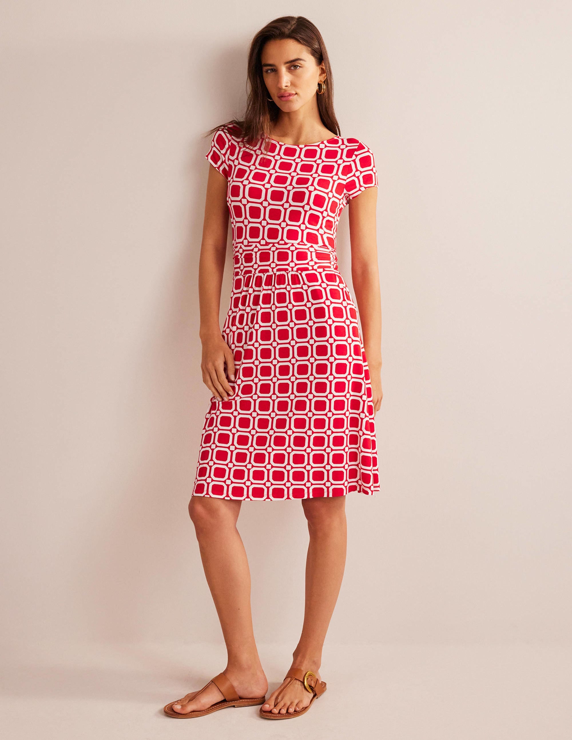 Amelie Jersey Dress-Hot Pepper, Block Cube - Image 1