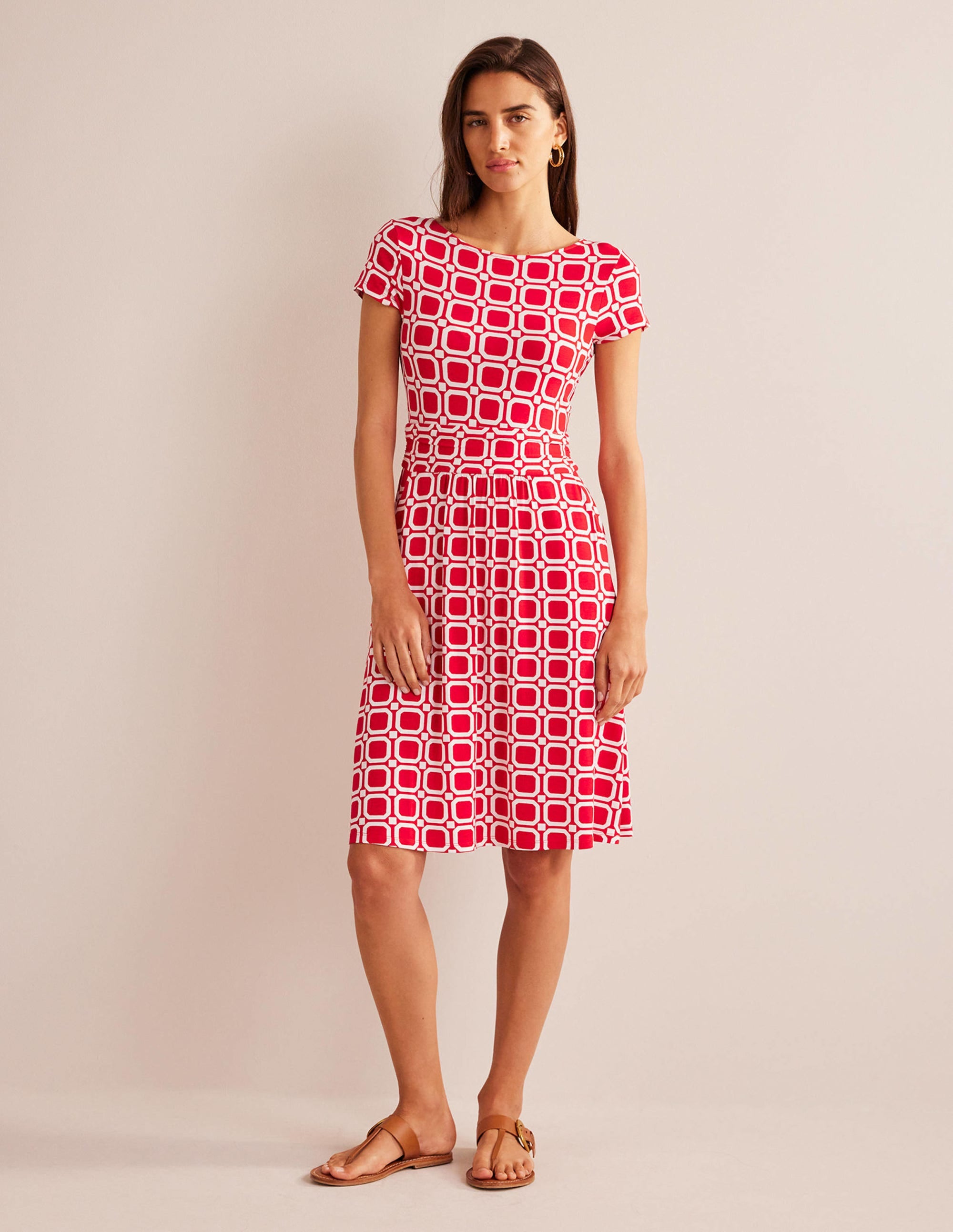 Amelie Jersey Dress-Hot Pepper, Block Cube - Image 5