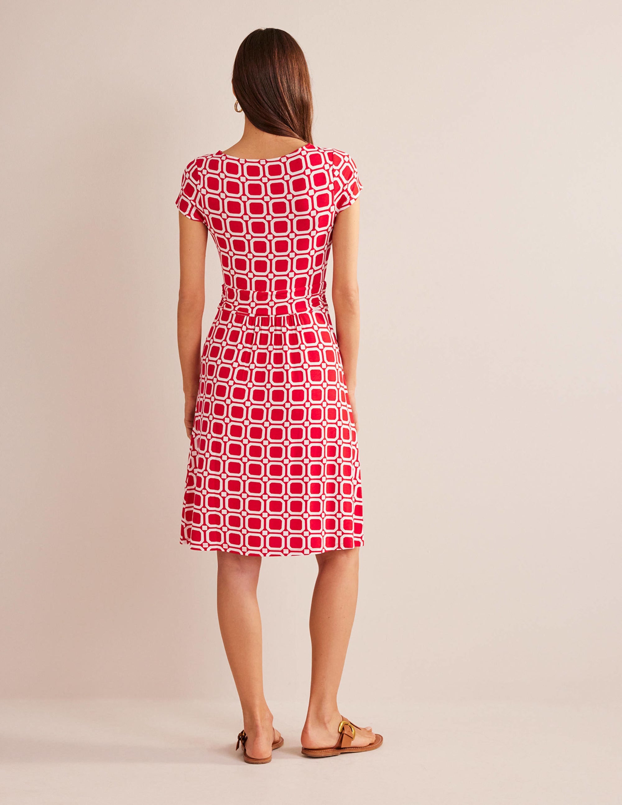 Amelie Jersey Dress-Hot Pepper, Block Cube - Image 6