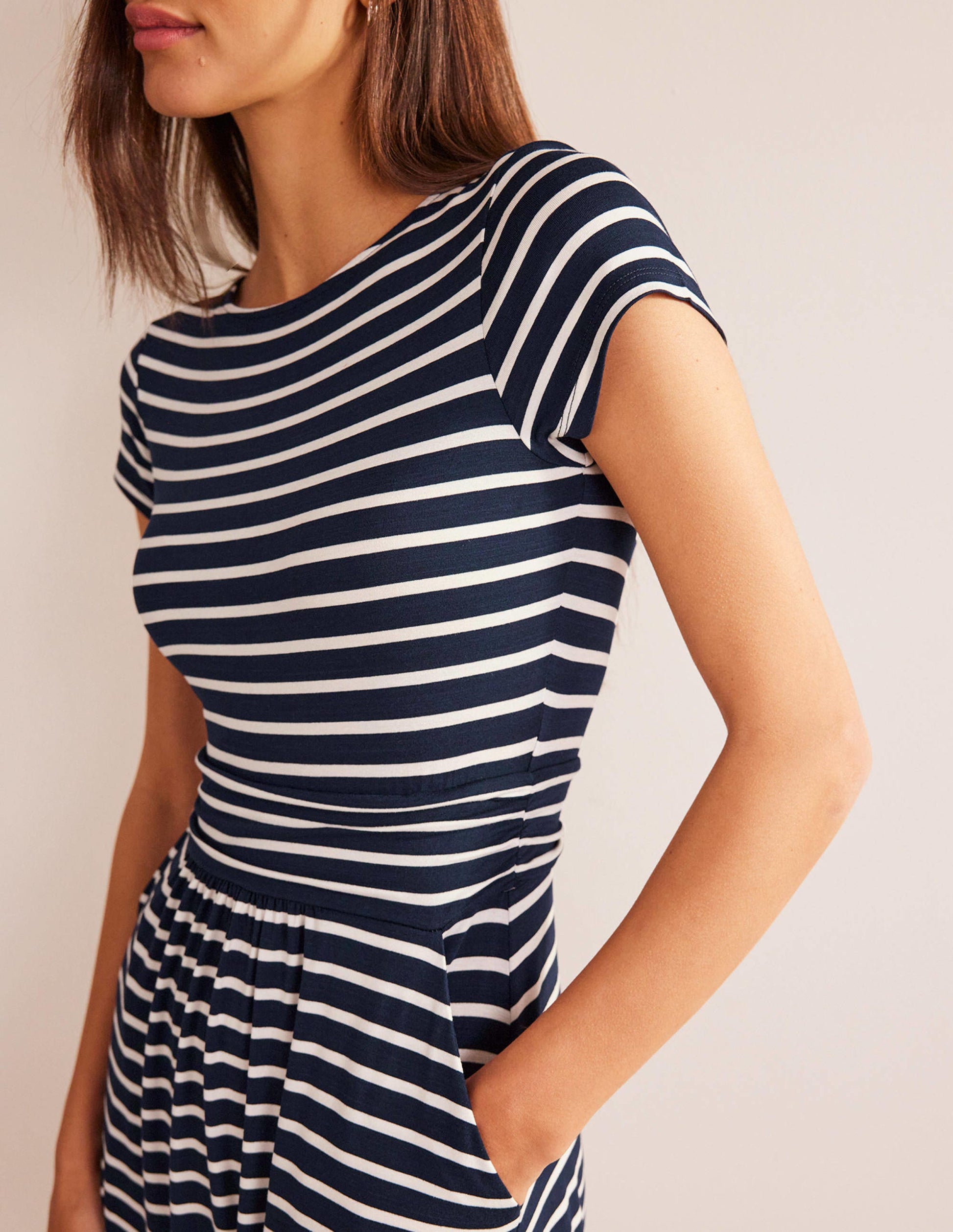 Amelie Jersey Dress-Navy/Ivory-2