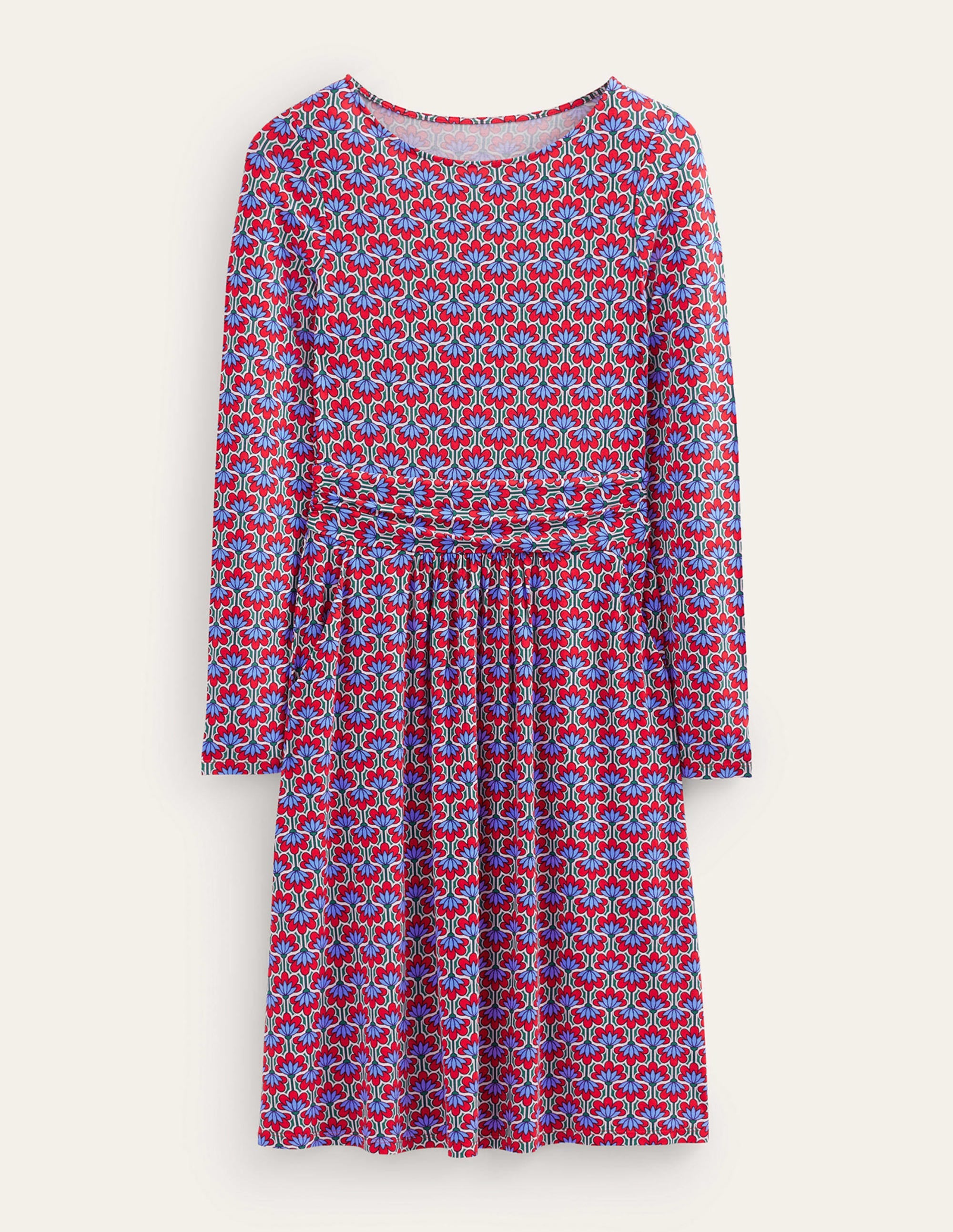 Abigail Jersey Dress-Hot Pepper, Geo Petal - Image 5