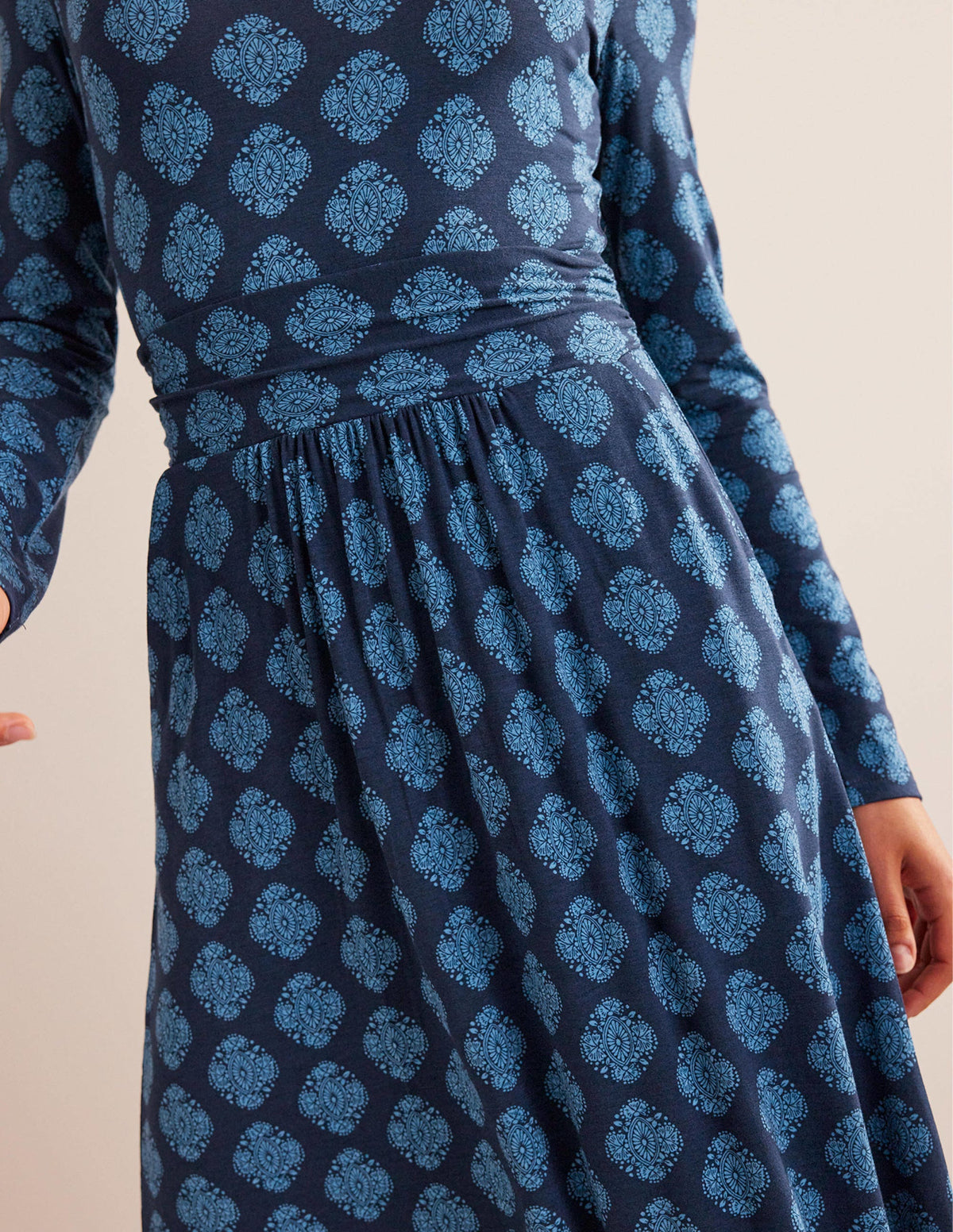 Abigail Jersey Dress-French Navy, Mosaic - Image 2