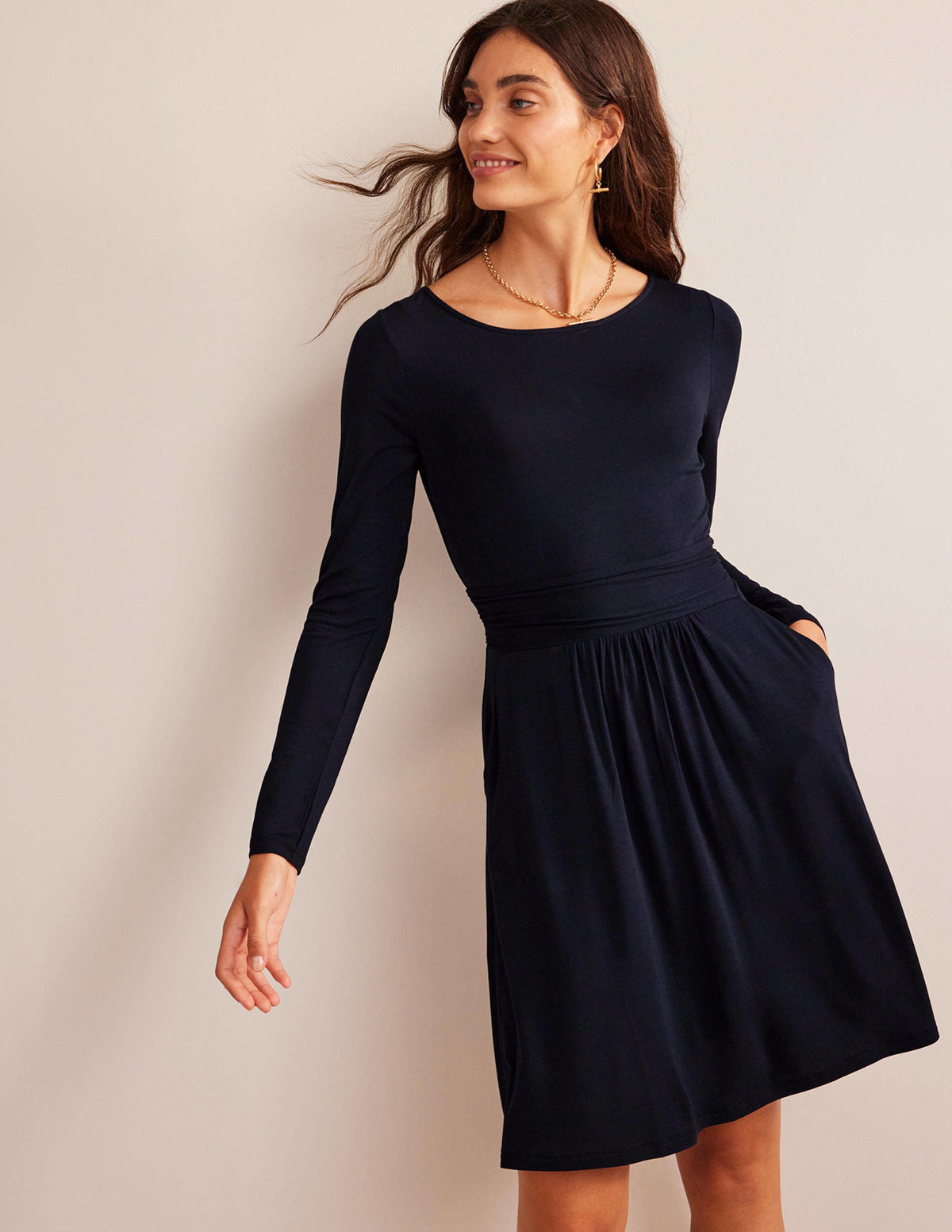 Abigail Jersey Dress-Navy - Image 1