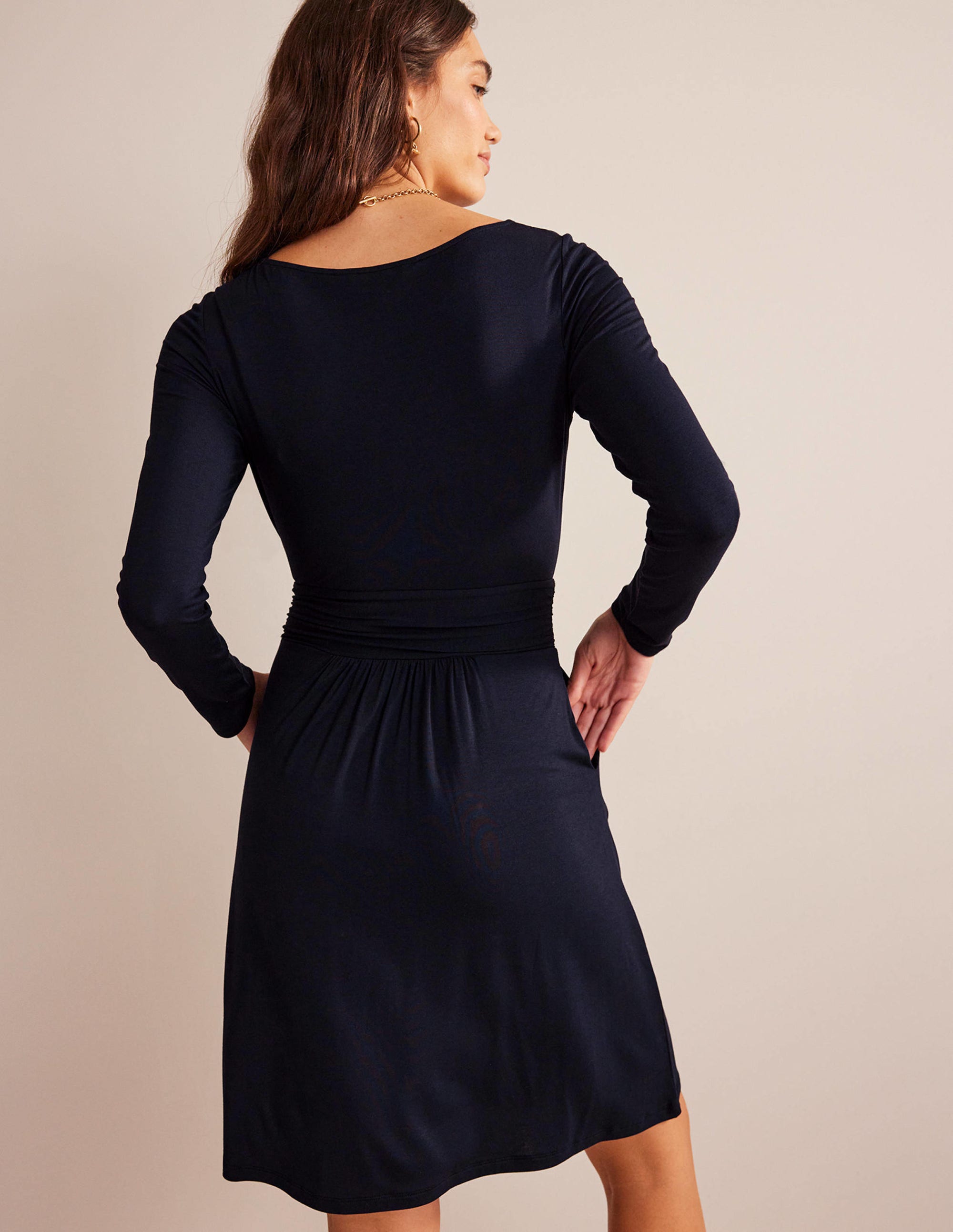 Abigail Jersey Dress-Navy - Image 3