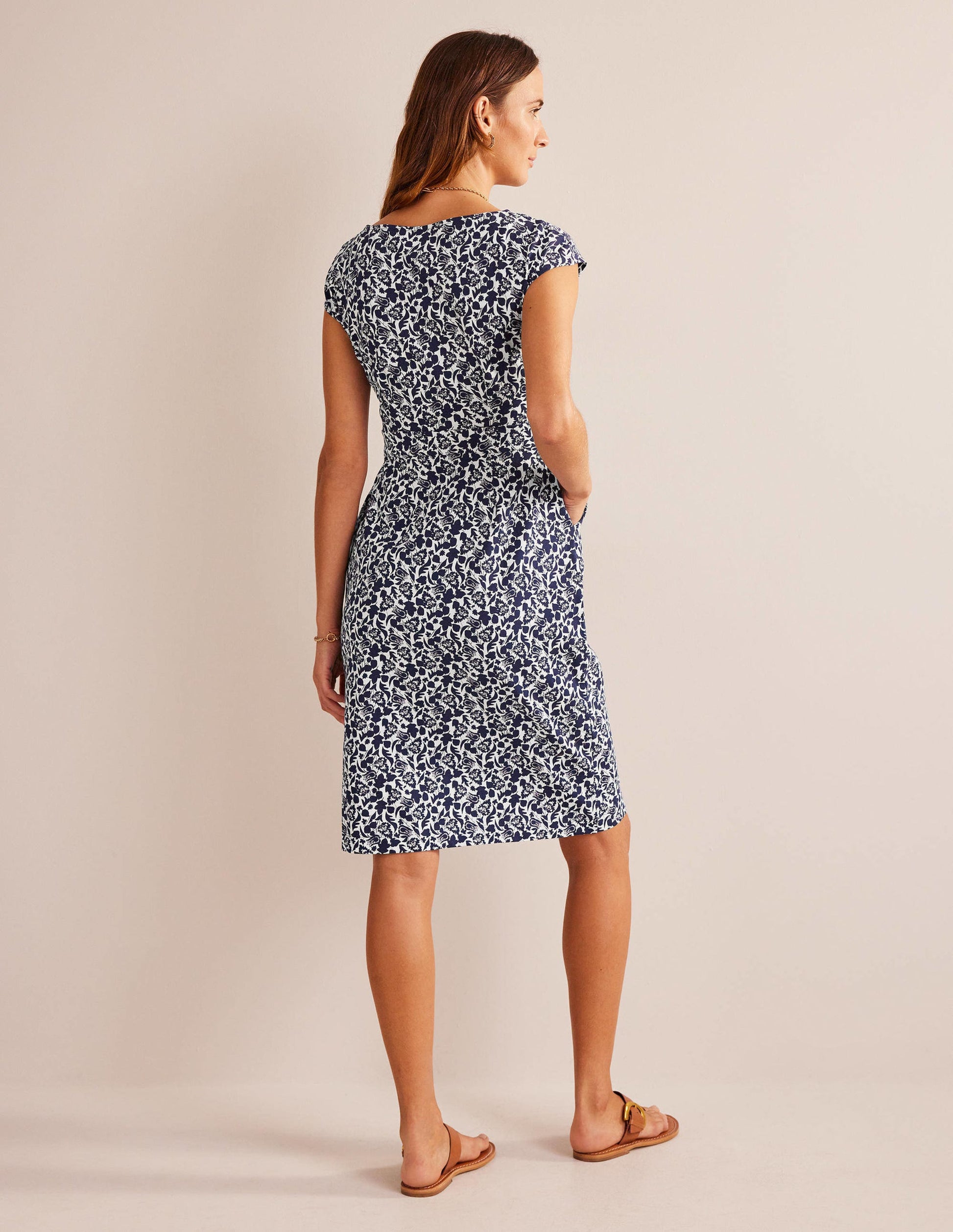Florrie Jersey Dress-French Navy, Tulip Bloom-6