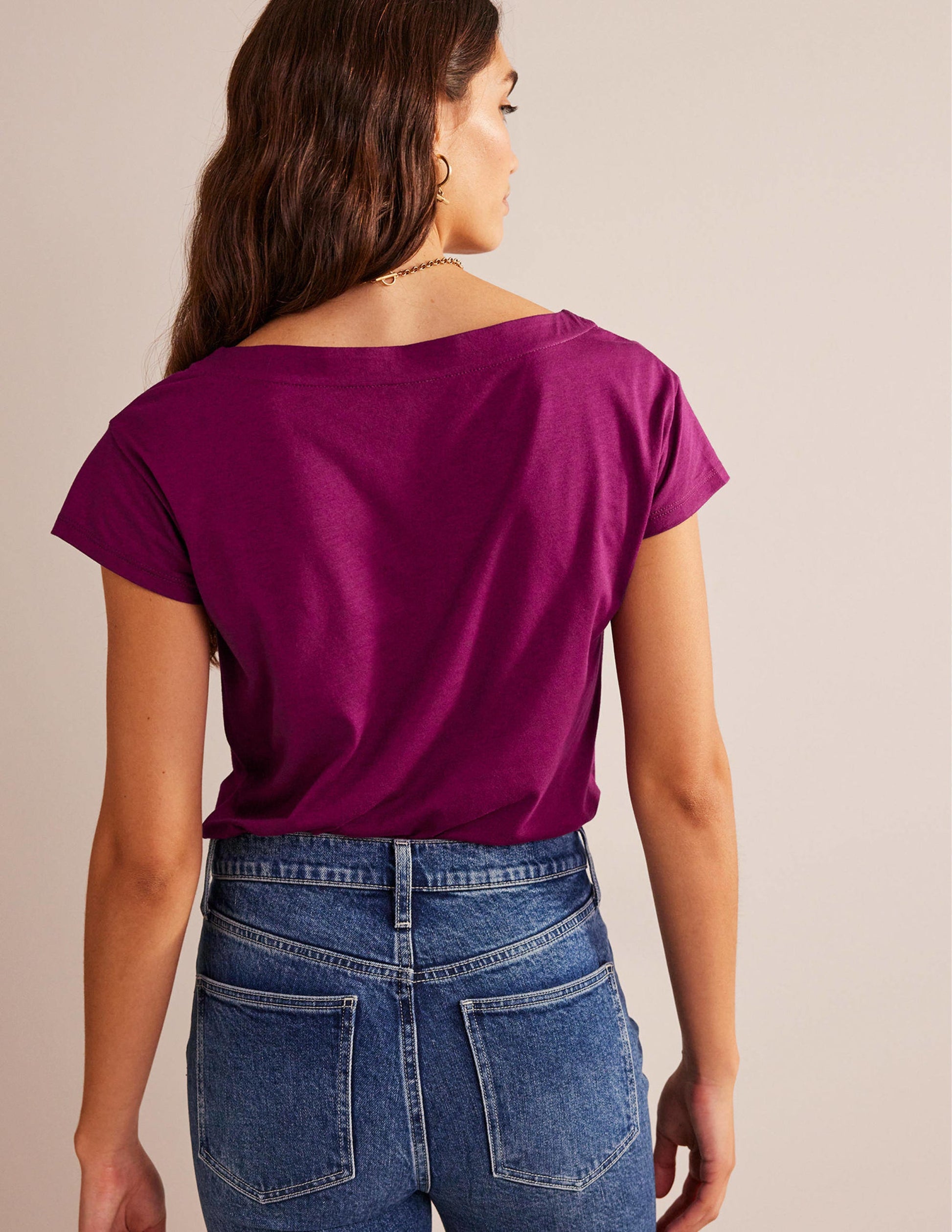 Supersoft Boat Neck T-Shirt-Damson Berry-3