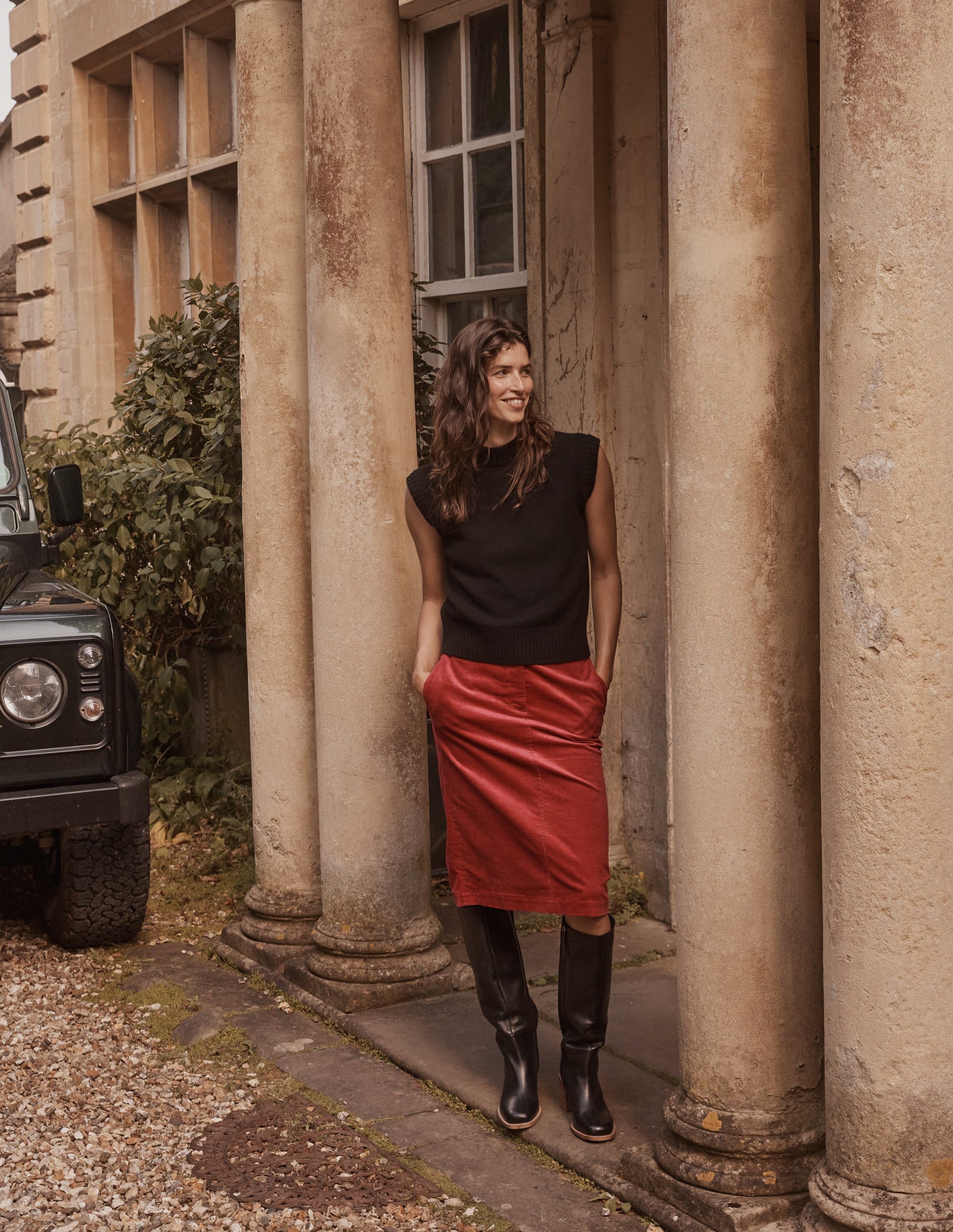 Chunky Cashmere Crew Neck Tank-Black-5