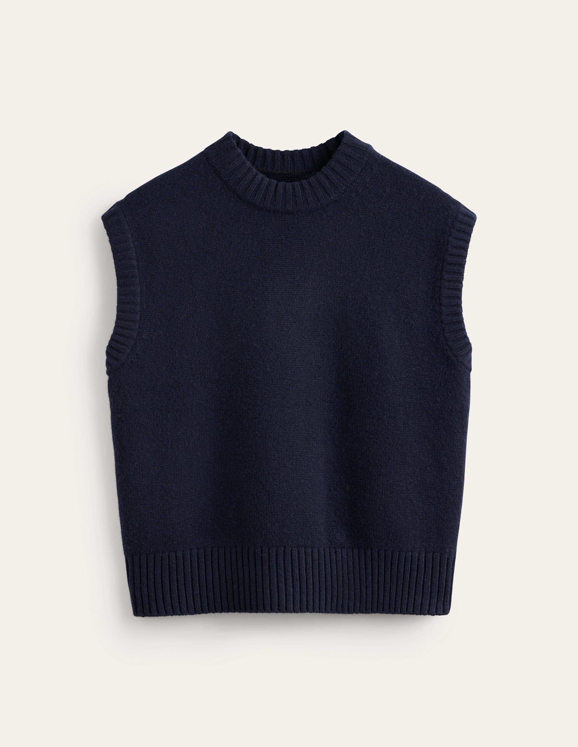 Chunky Cashmere Crew Neck Tank-navy - Image 5