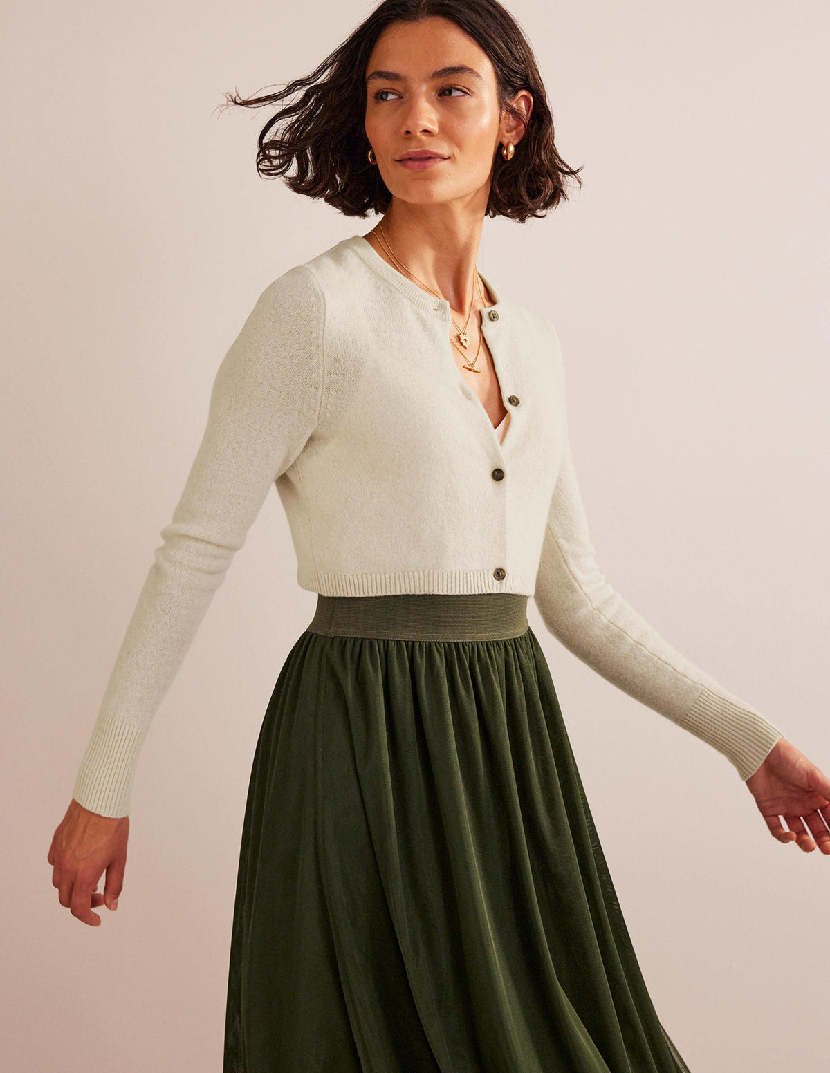 Cropped Cashmere Cardigan-Rope - Image 1