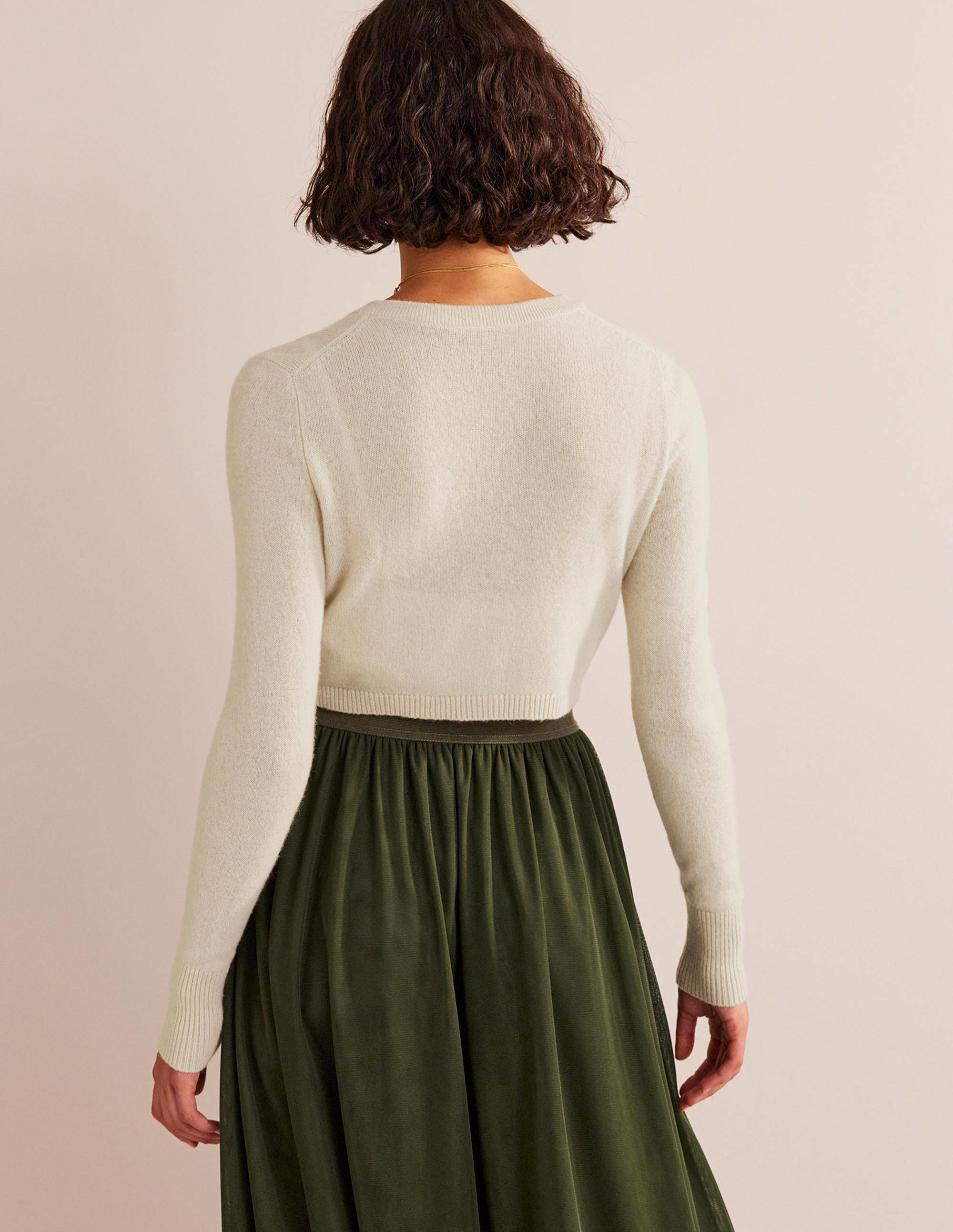 Cropped Cashmere Cardigan-Rope - Image 3