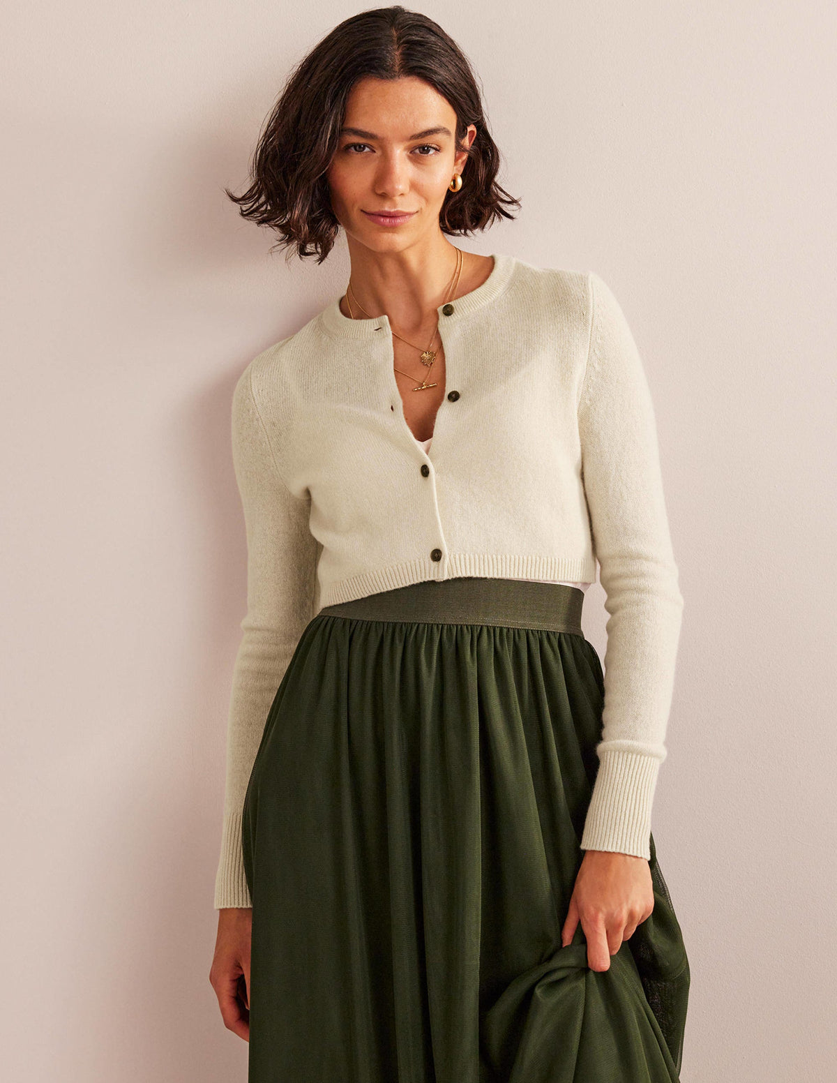 Cropped Cashmere Cardigan-Rope - Image 4