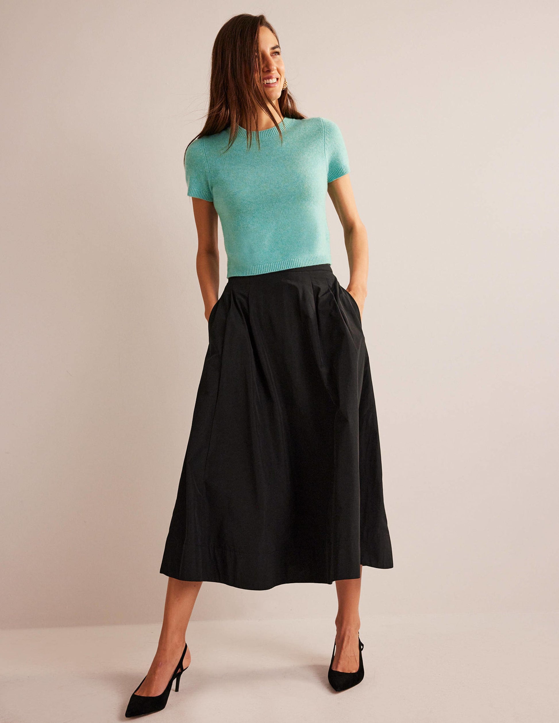 Cropped Cashmere T-Shirt-Indian Ocean-4