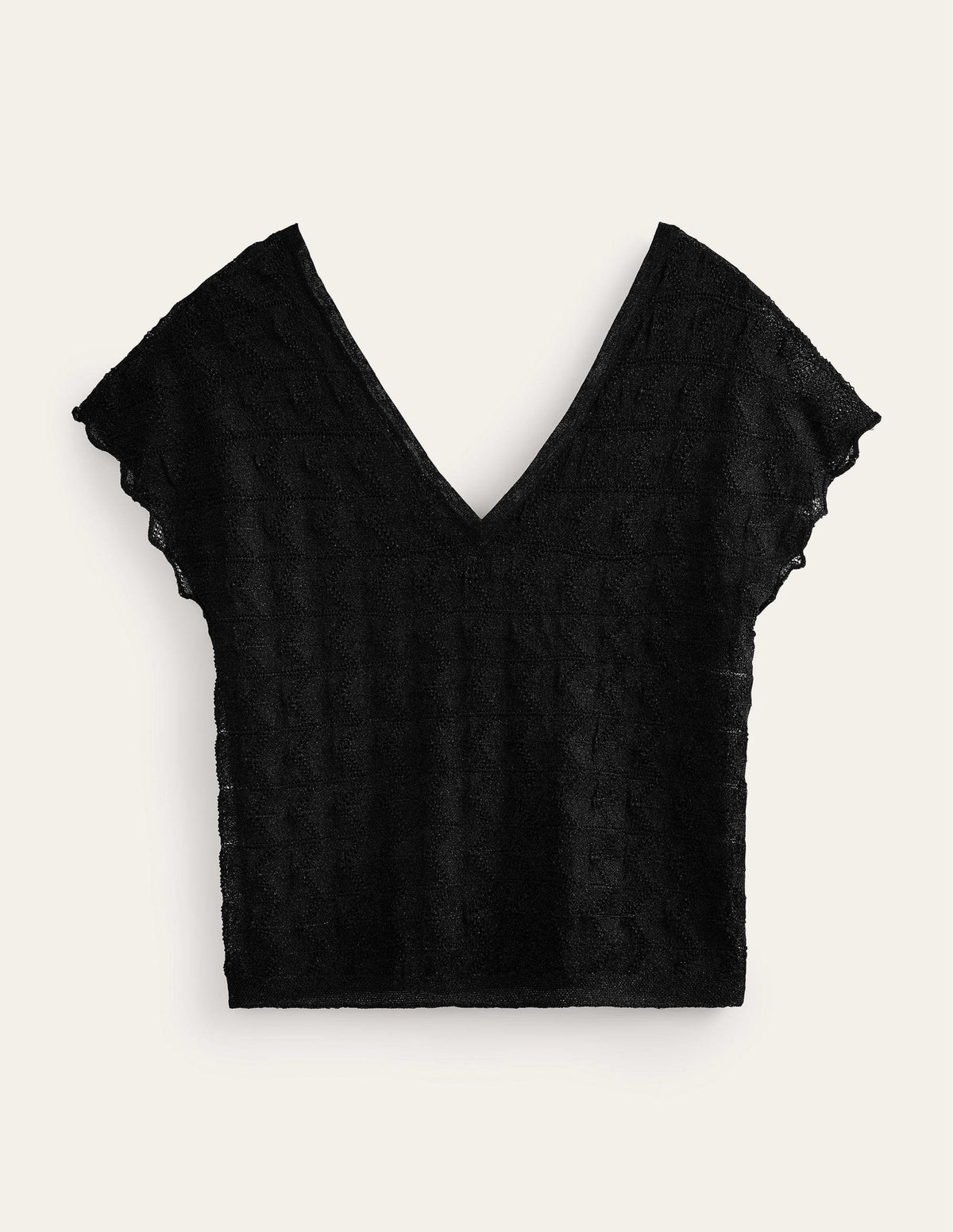 V-Neck Knitted Beach Top-Metallic Black - Image 5