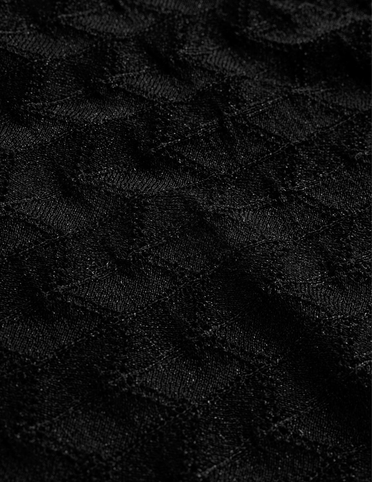 V-Neck Knitted Beach Top-Metallic Black-6