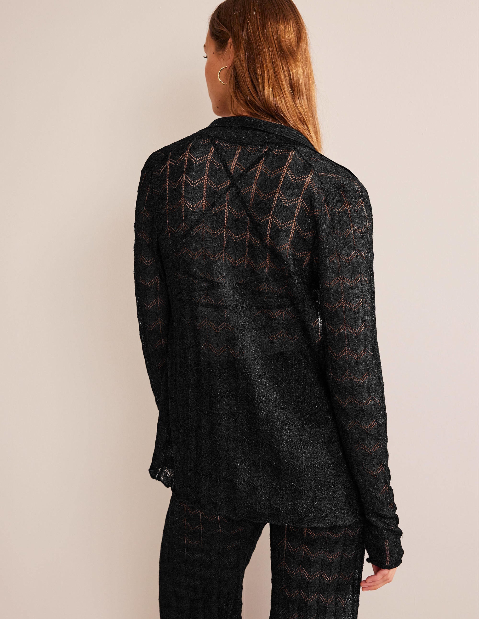 Knitted Beach Shirt-Metallic Black - Image 3