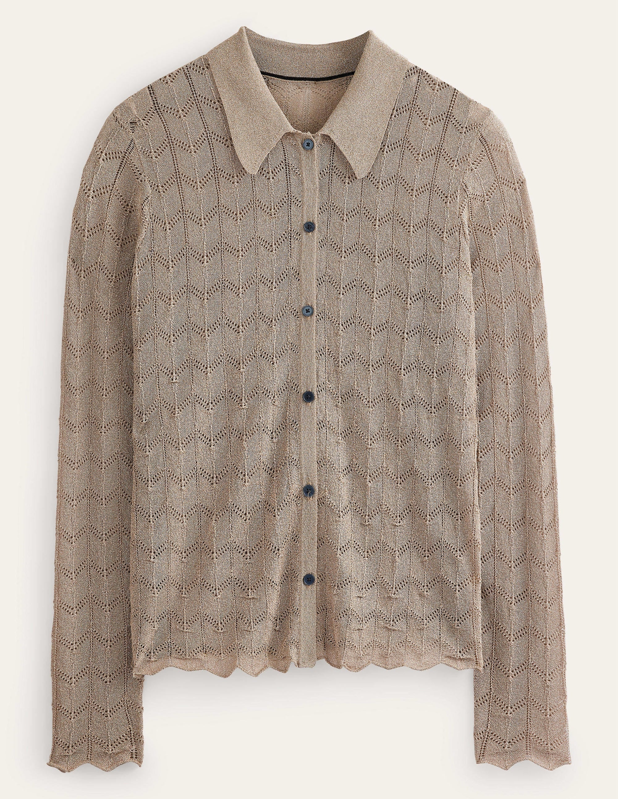 Knitted Beach Shirt-Metallic Stone - Image 5