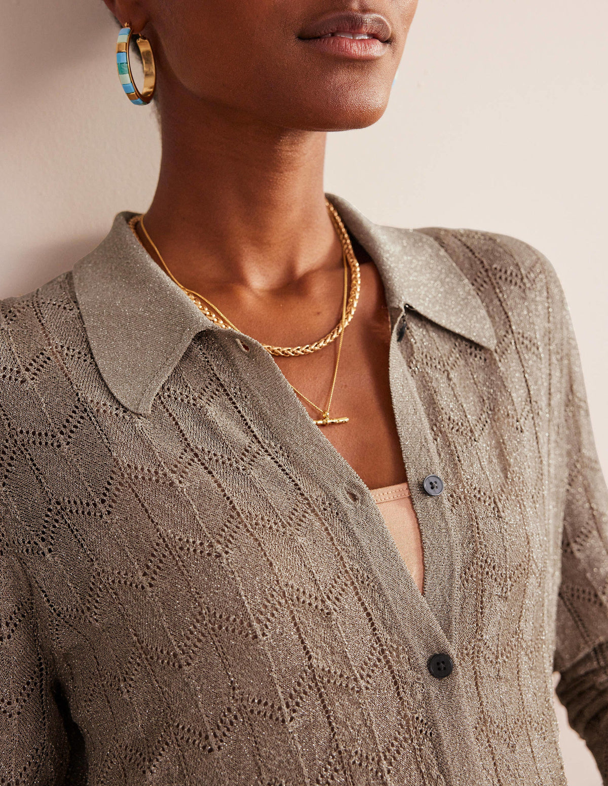 Knitted Beach Shirt-Metallic Stone-2