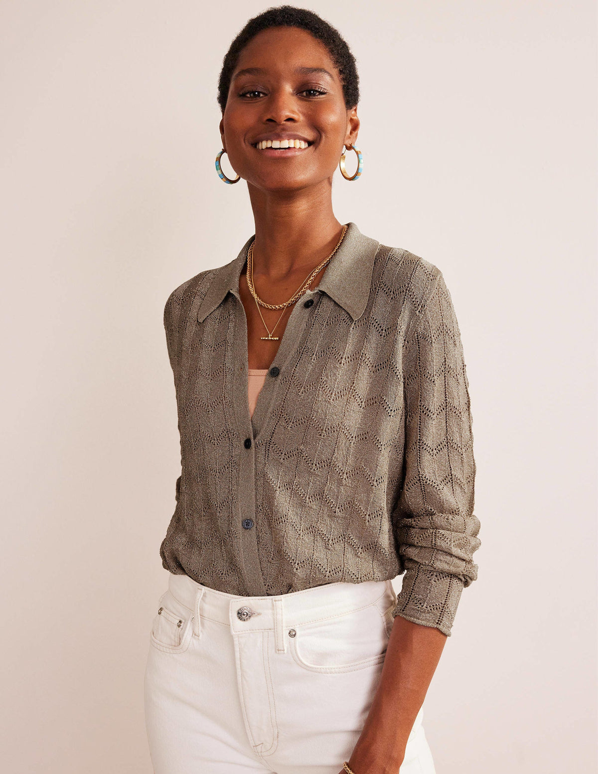 Knitted Beach Shirt-Metallic Stone-4