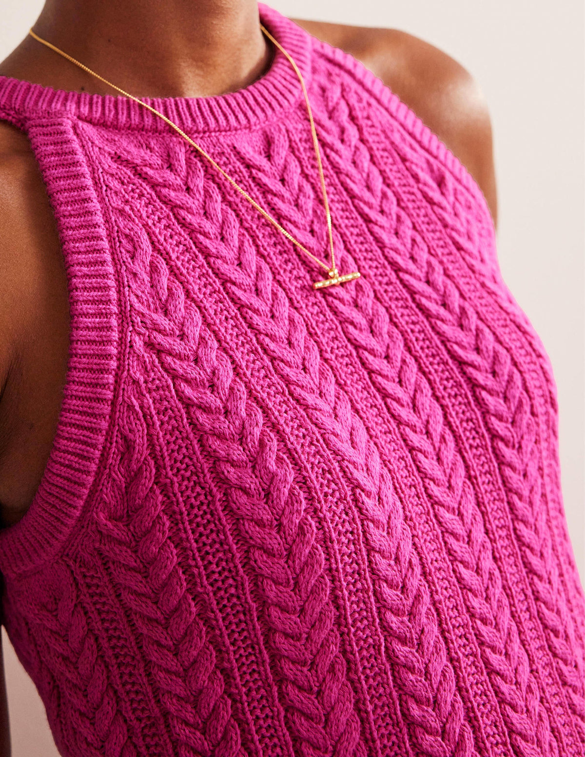 Stitch Knitted Tank-Phlox Pink - Image 2