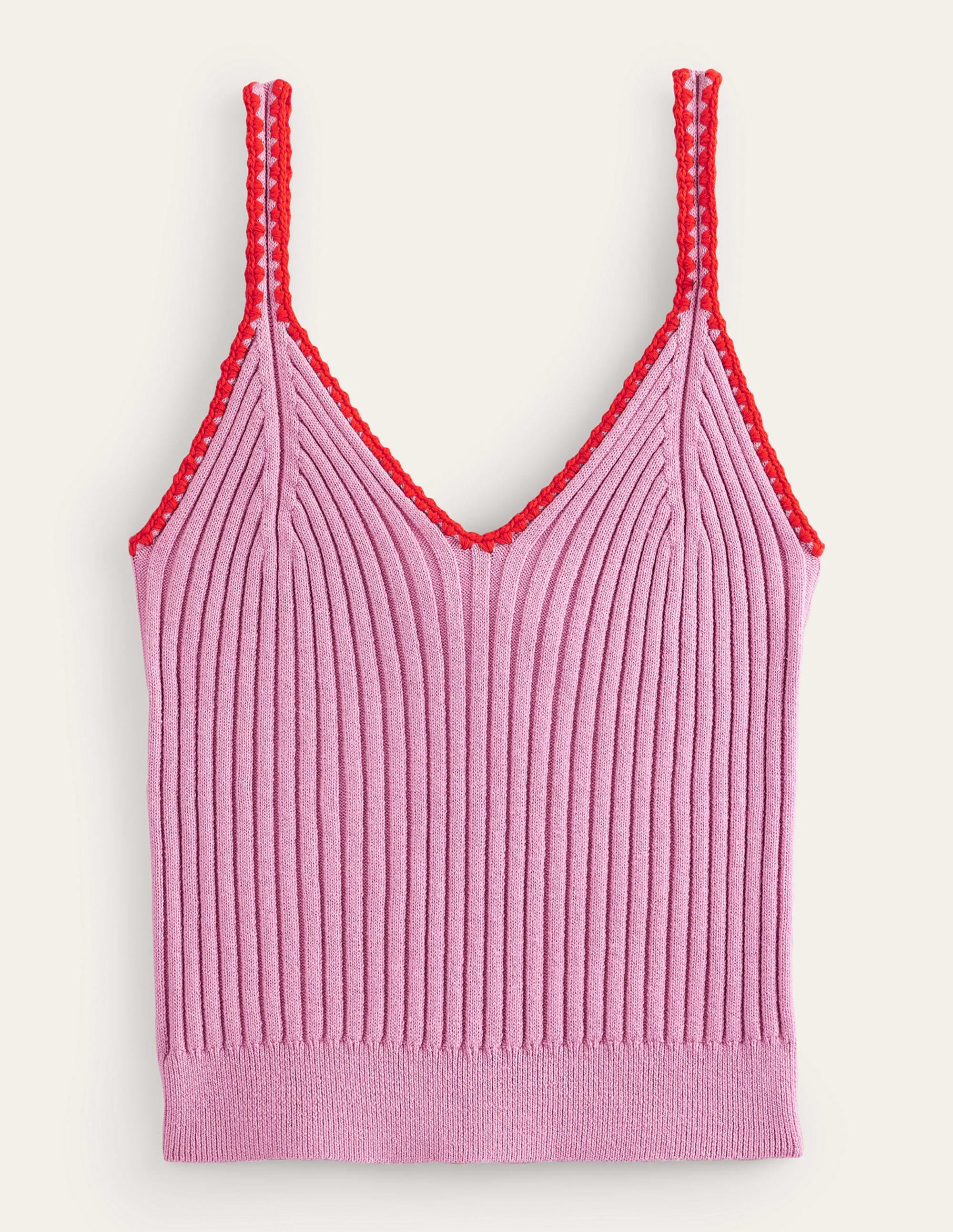 Crochet-Trim Knit Crop Vest-Soft Lavender - Image 5